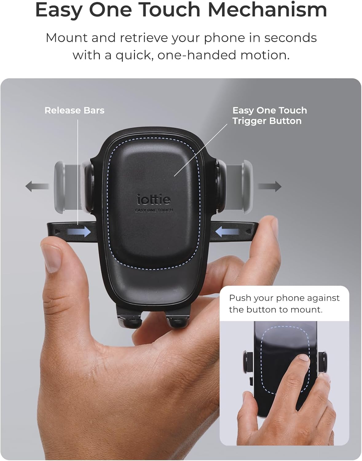 iOttie Easy One Touch Advanced Universal Car Mount Dashboard & Windshield Suction Cup Phone Holder for iPhone Samsung, Google, All Smartphones