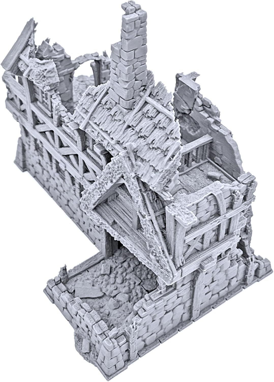 Ruined Port Merchant by Printable Scenery, 3D Printed Tabletop RPG Scenery and Wargame Terrain 28mm Miniatures