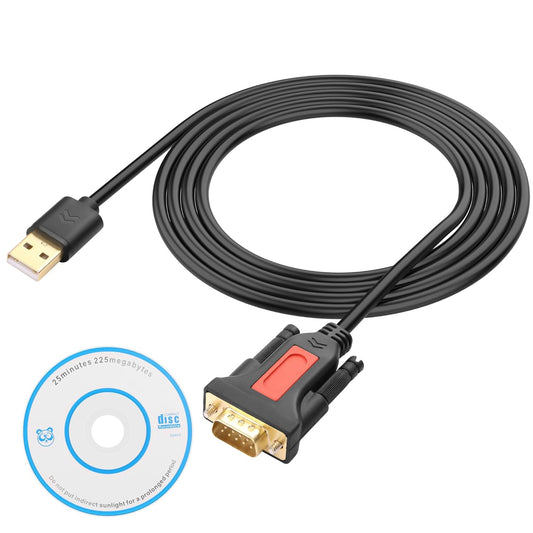 XMSJSIY USB to RS232 DB9 Serial Adapter Cable USB A Male to D-SUB 9-Pin Male Converter Cord with Gold Plated Support Winows11/10/8.1/8/7 Vista/XP and Mac OS -1.5M/4.29FT