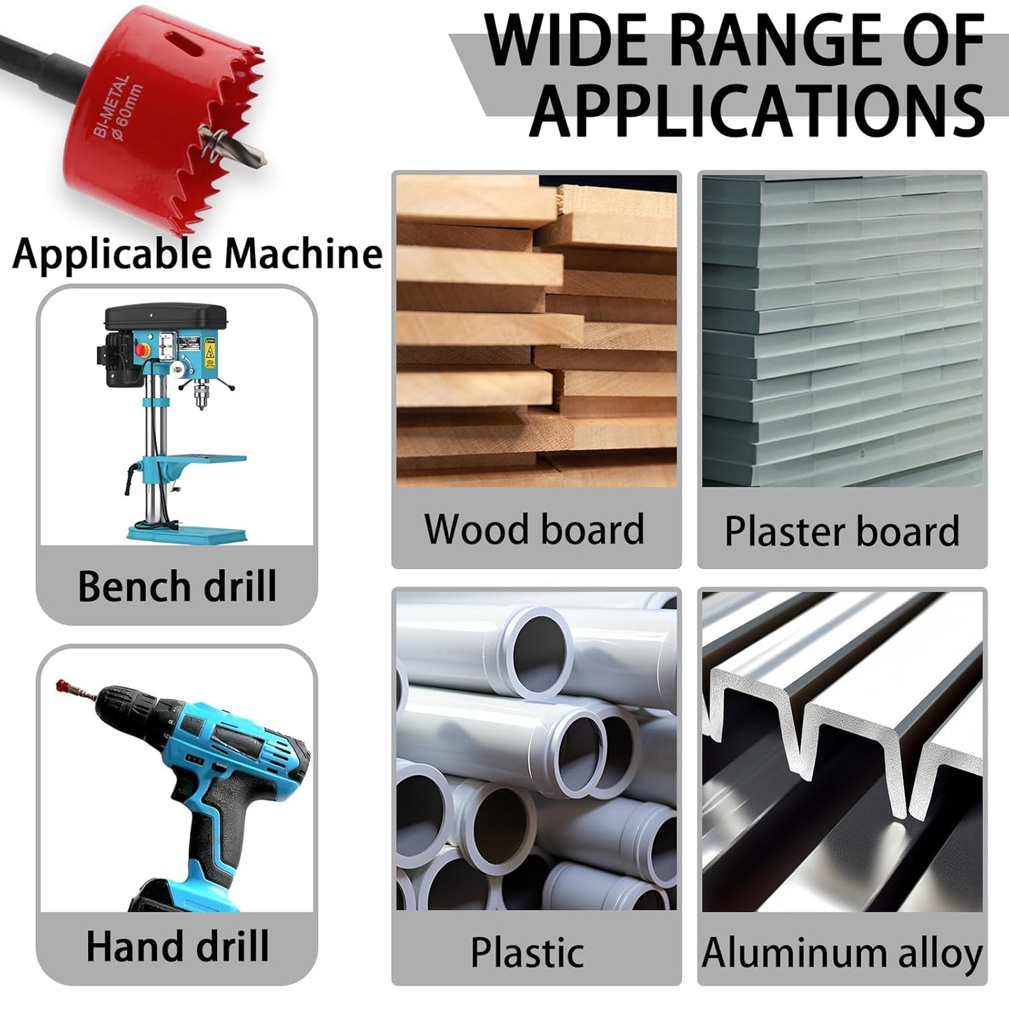 2-3/8 Inch(60mm) Desk Grommet,13 Pieces Wire Grommet, Desk Hole Cover for Cables with Hole Saw,Plastic Cable Cord Wire Hole Cover for Desk, Table,Cabinet,Countertop and Other Furniture(Black)