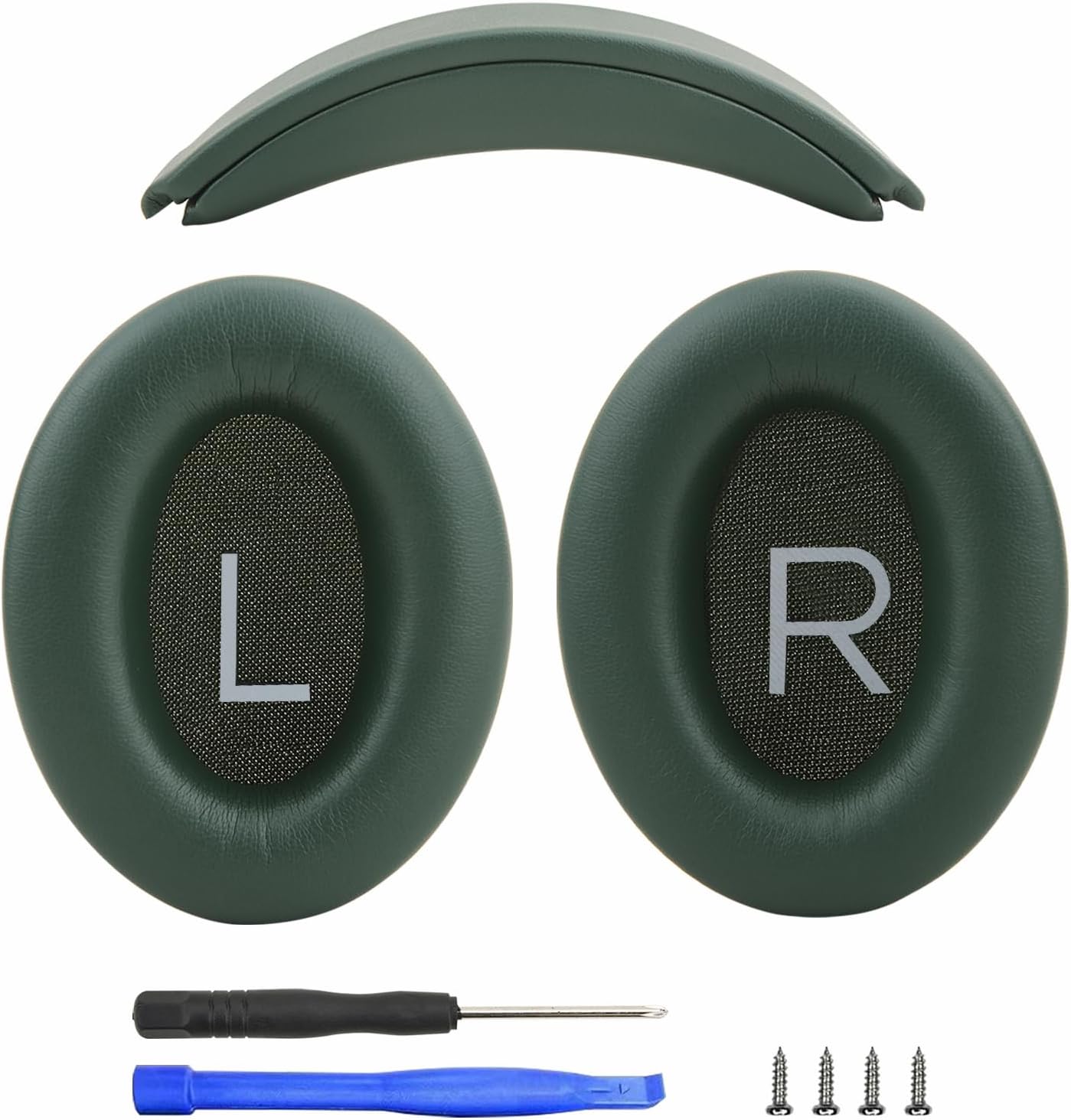 Protein Leather Ear Pads for Bose QuietComfort QC35 QC45 Headband Cushion Cover Replacement Kits with Protein Leather& Memory Foam (Cypress Green)