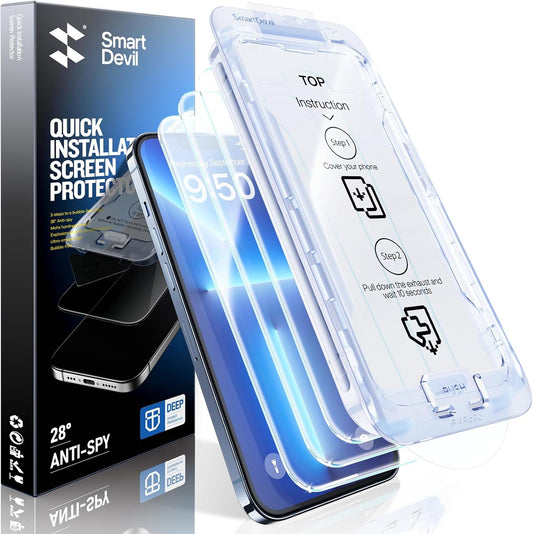 SMARTDEVIL 2 Pack Screen Protector for iPhone 13 Pro Max/iPhone 14 plus Tempered Glass, HD Clear Film, Easy Installation, Dust-Free & Bubble-Free