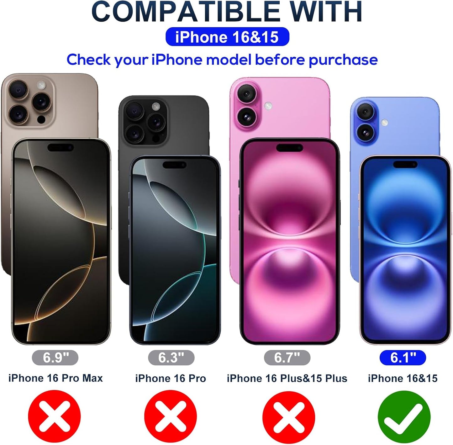 Screen Protector for iPhone 16&15 [6.1 Inch],3RD Colorless Anti-Blue Light Tempered Glass Films,HD Clear, 9H Hardness, No Bubbles, Case Friendly 2 Pack