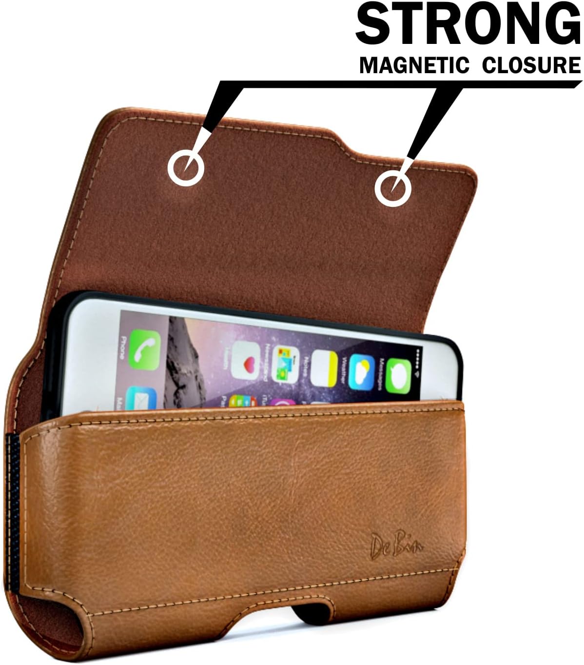 DeBin Case for Galaxy A15 A25 A35 A54 5G A53 A52 A51 A50 A20 Note 20 10+ Note 9 8 XCover Pro S24 FE S23 FE Cell Phone Belt Holder Holster Clip Pouch Cover (Fits Samsung Phone with Otterbox Case) Brown