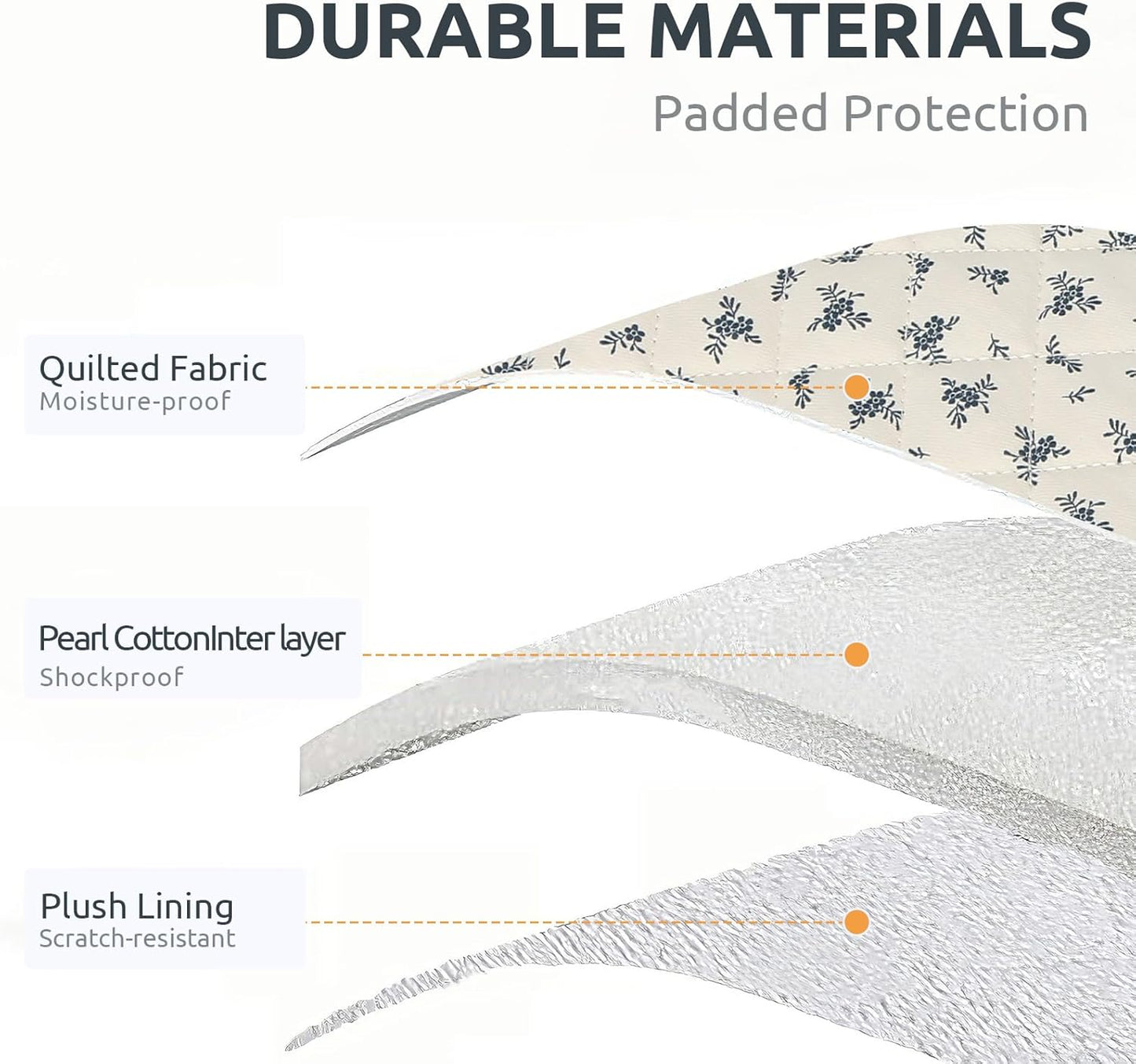 Puffy Laptop Sleeve 13-15.6 Inch Cute Quilted Laptop Protective Case Padded Floral Computer Sleeve for MacBook (A-Light Blue, 15 Inch)