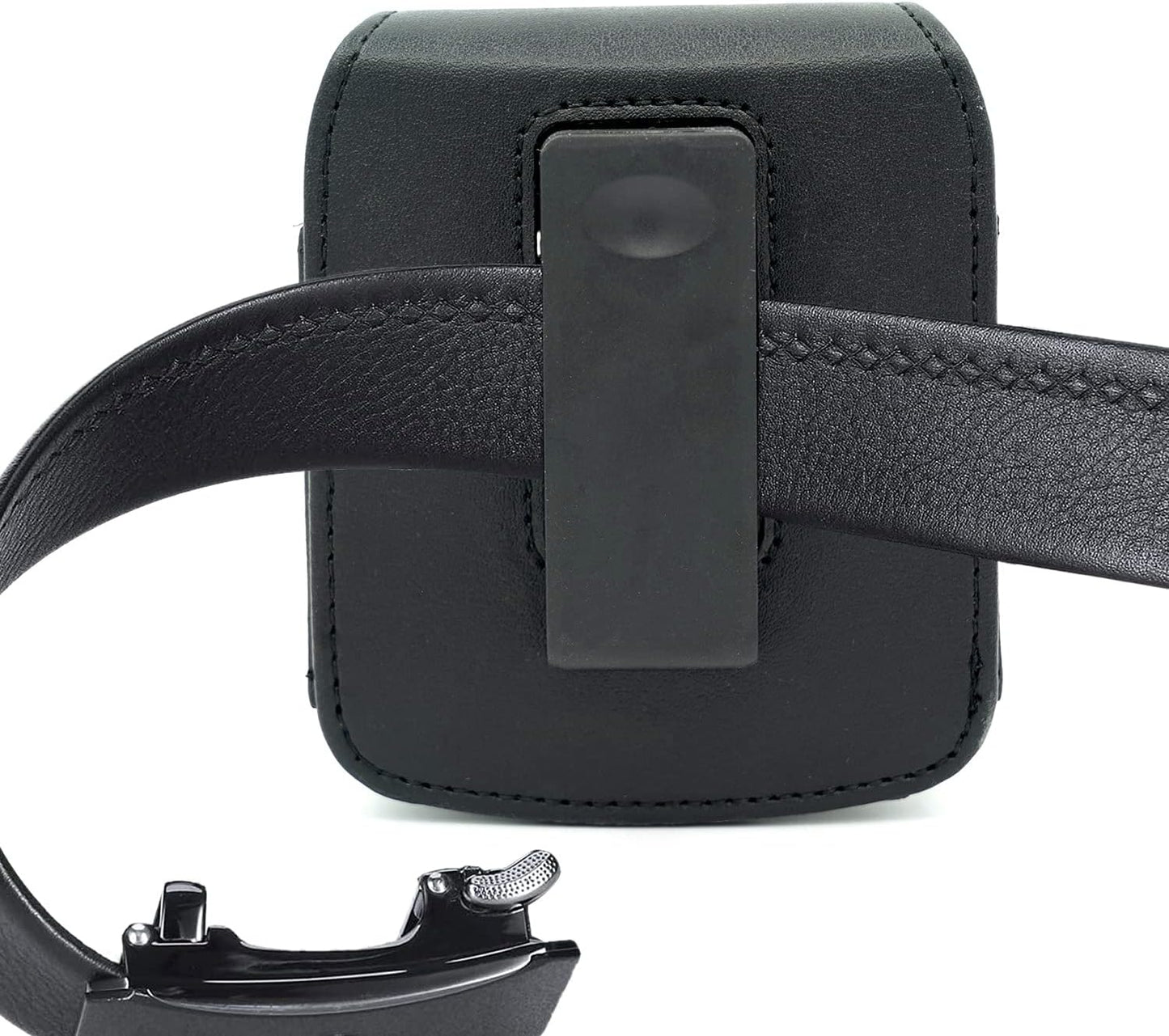 BECPLT for Galaxy Z Flip7 /6/5/4/3 Z Flip 5G Case 360 Rotating Leather Pouch Belt Case Holster for Motorola Razr 40 Ultra /40 Motorola Razr 5G Razr 2022/2019 -Black