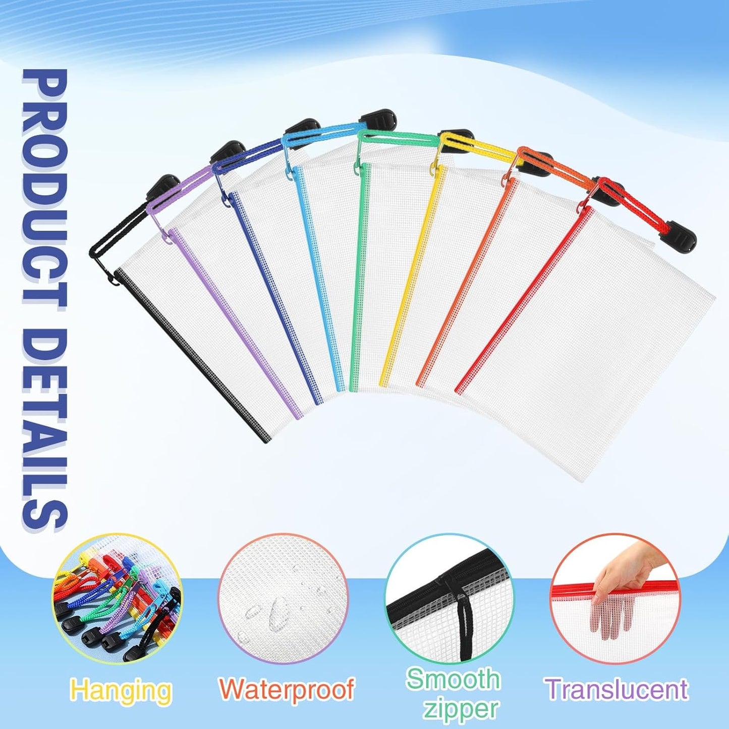 Jetec 32 Pcs Mesh Zipper Bags Toy Storage Bikini Organizer Bag Bolsas Para Guardar Trajes De Baño Waterproof Zipper Reusable Pouch Puzzle Multipurpose for Storage Office(Sweet Color,5.1 x 4.1 Inch)