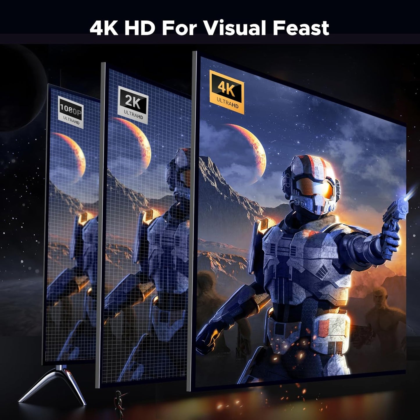 UGREEN 4K DisplayPort to HDMI Adapter, Unidirectional DP 1.2 PC to HDMI 1.4 Converter Braided Cable Male to Female for Desktop, Projector, Monitor, Compatible with AMD, NVIDIA, Passive, 0.66FT