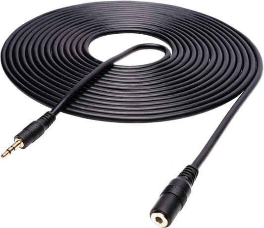 Movo MC20 3.5mm Audio Cable - 3.5mm TRS Female to Male 20ft Extension Cord for Microphones, Headphones, and More