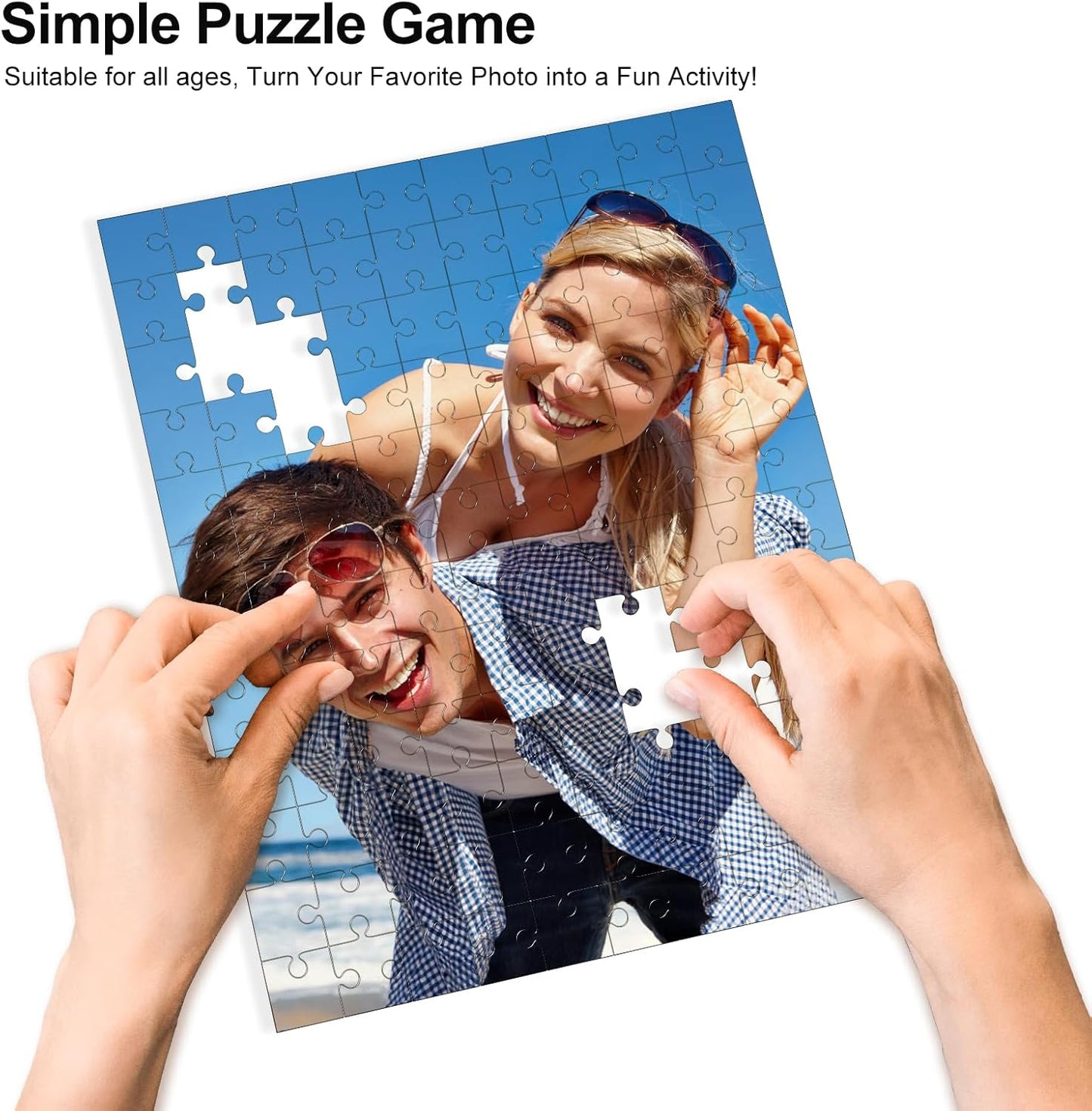 Custom Puzzles from Photos, Personalized Photo Puzzle for Adults 35/70/120/500/1000 Piece, Customized Picture Puzzle Jigsaw for Teens Kids, Birthday,Family,Holidays,Wedding,Father's Day Puzzles Gift