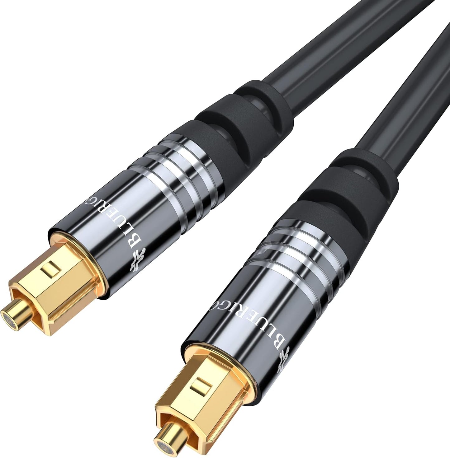BlueRigger Digital Optical Audio Toslink Cable (6FT, Fiber Optic, Aluminum Shell, 24K Gold-Plated) - Compatible with Home Theatre, Sound Bar, TV, Xbox, PlayStation PS4 – Premium Series