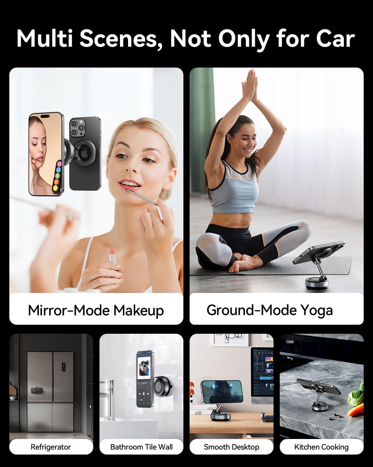 MRGLAS 2026 Upgraded Vacuum Magnetic Phone Holder, for Magsafe Suction Cup Phone Mount Car Truck Accessories for Women Men [98+LBS Suction & 2800gf Magnetic] Fathers Day for Gifts, 360° Adjustable