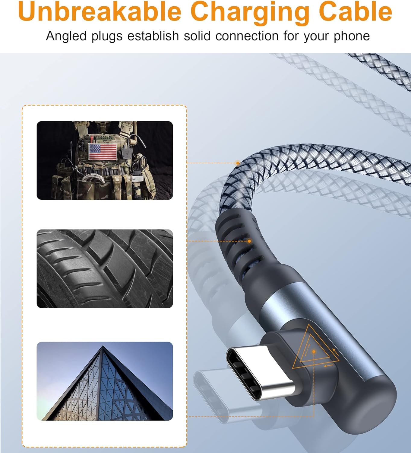 sweguard USB Type C Charger Cable Right Angle [2-Pack,20FT] iPhone 16 Charger Nylon Braided Cord for iPhone 15 16 Pro Max Samsung Galaxy S25 S24 S23 S22 S21 S20 S10 S9 Note A15 A55 Flip Pixel LG Moto