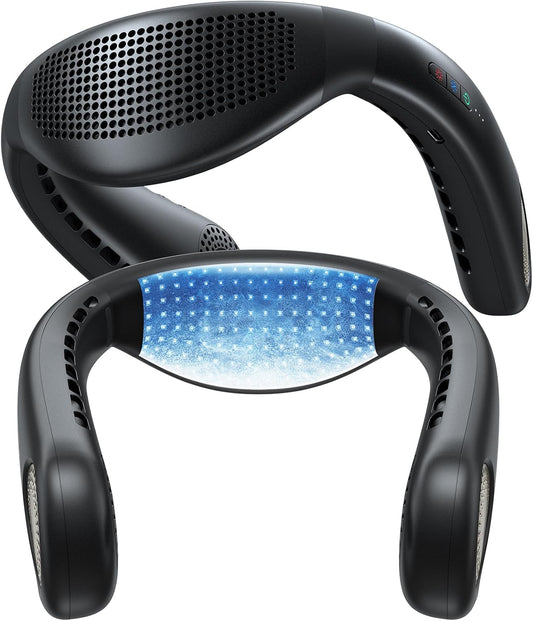 TORRAS COOLiFY Air 2025 Upgraded Neck Fan Air Conditioner, Dual-Airflow Pro Cooling, Ultra Light Portable Fan Rechargeable, Personal Cooling Fan Travel Essentials, Gifts for Dad Husband Father, Black