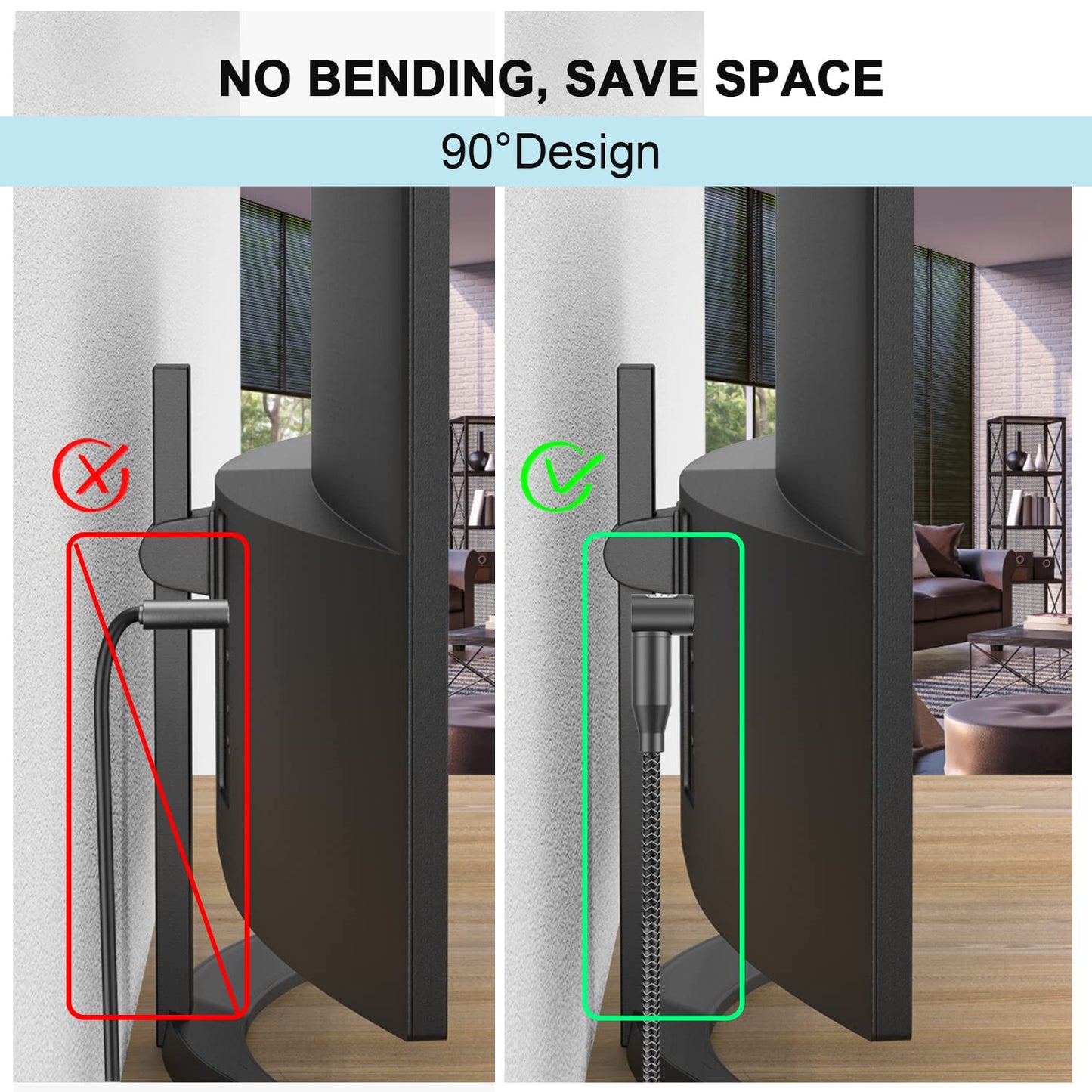 EMK 90 Degree Right Angle Optical Audio Cable [12ft/4M] - 360° Rotatable Digital Toslink SPDIF Cable for Soundbar to TV, Home Theater - Black Fiber Optic Cable with Angled Connector