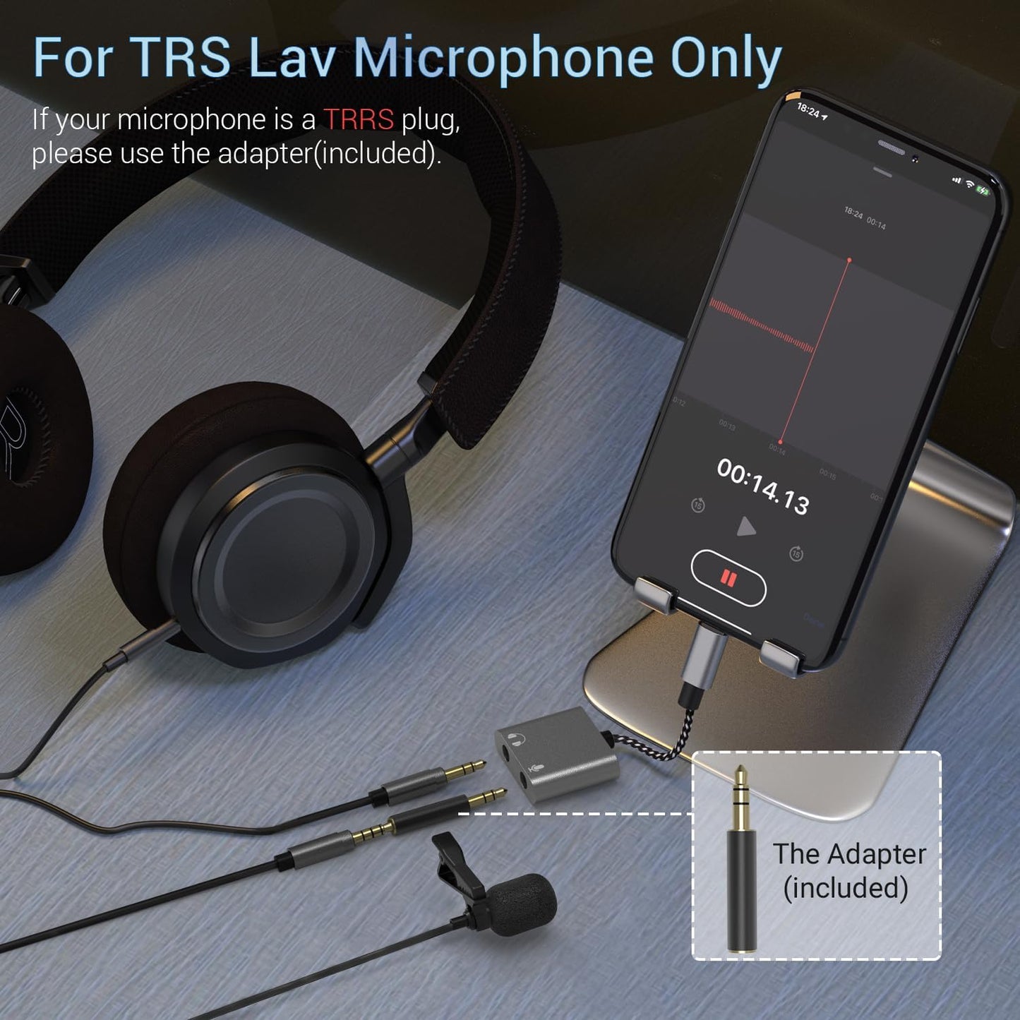 Cubilux Lightning to 3.5mm TRS Microphone Adapter with Headphone Jack Compatible with iPhone 14 Pro Max 14 Plus/13/12/11/SE 2/Xr/Xs Max/8/7, 1/8” Audio & MIC Splitter for Old iPad (Lightning Version)