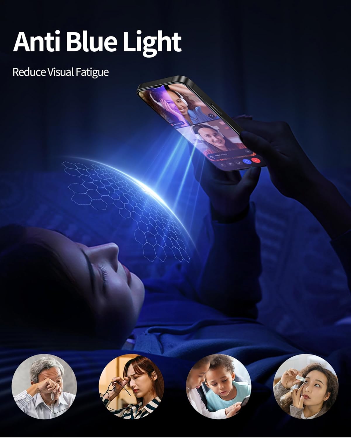 NIMASO for iPhone 16e/13 Pro/13/14 Screen Protector, 2 Pack Anti Blue Light Tempered Glass Screen Protector for iPhone 16e, Automatic Dust Removal, Instant Installation (6.1 inches)