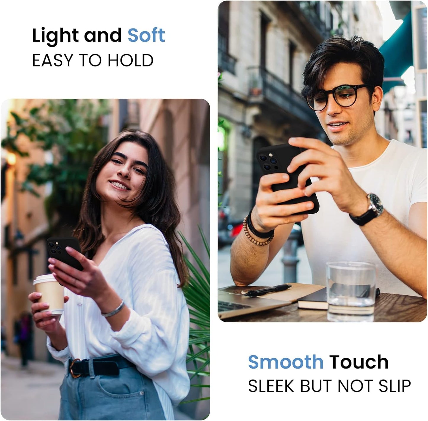 FireNova Designed for iPhone 13 Pro Case, Silicone Upgraded [Camera Protection] Phone Case with [2 Screen Protectors], Soft Anti-Scratch Microfiber Lining Inside, 6.1 inch, Black