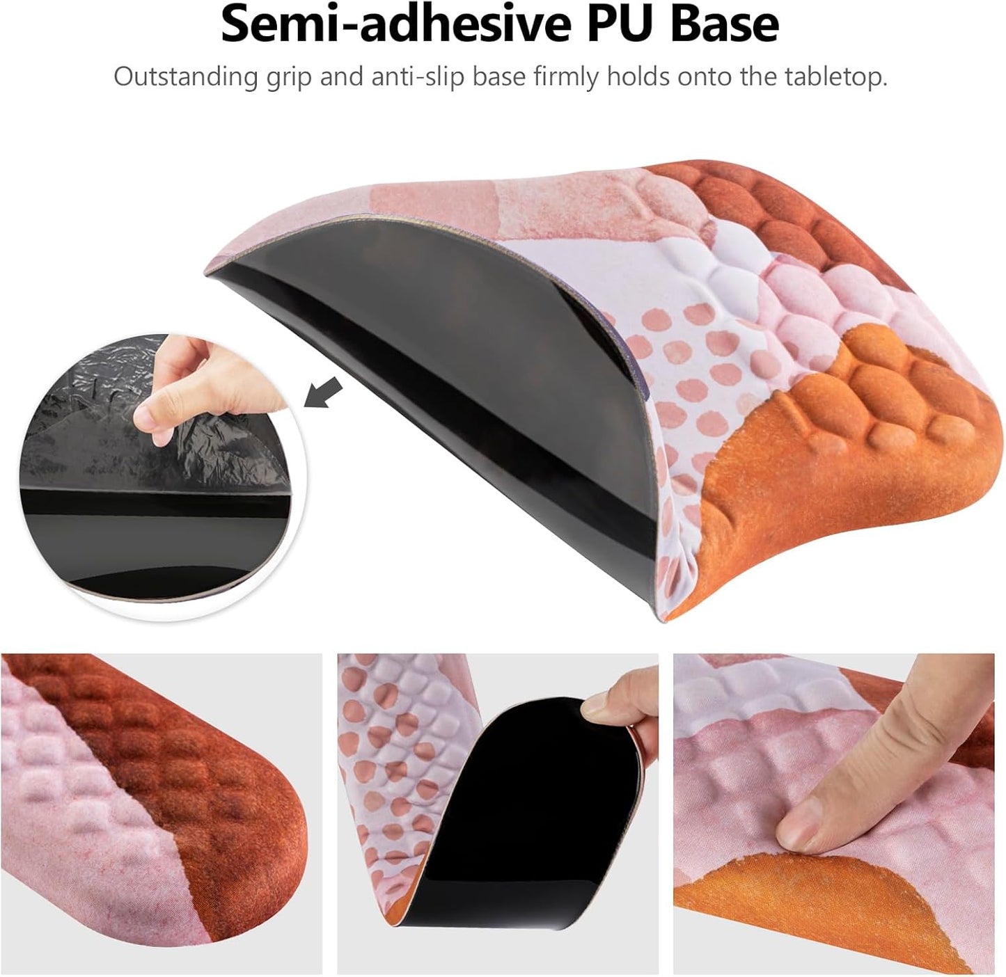 Mouse Pad Wrist Support, Laokiiy 2 in1 Keyboard Wrist Rest+ Ergonomic Mouse Pad, Non-Slip Wrist Rest for Computer Keyboard, Made Easy Typing & Relieve Wrist Pain Boho