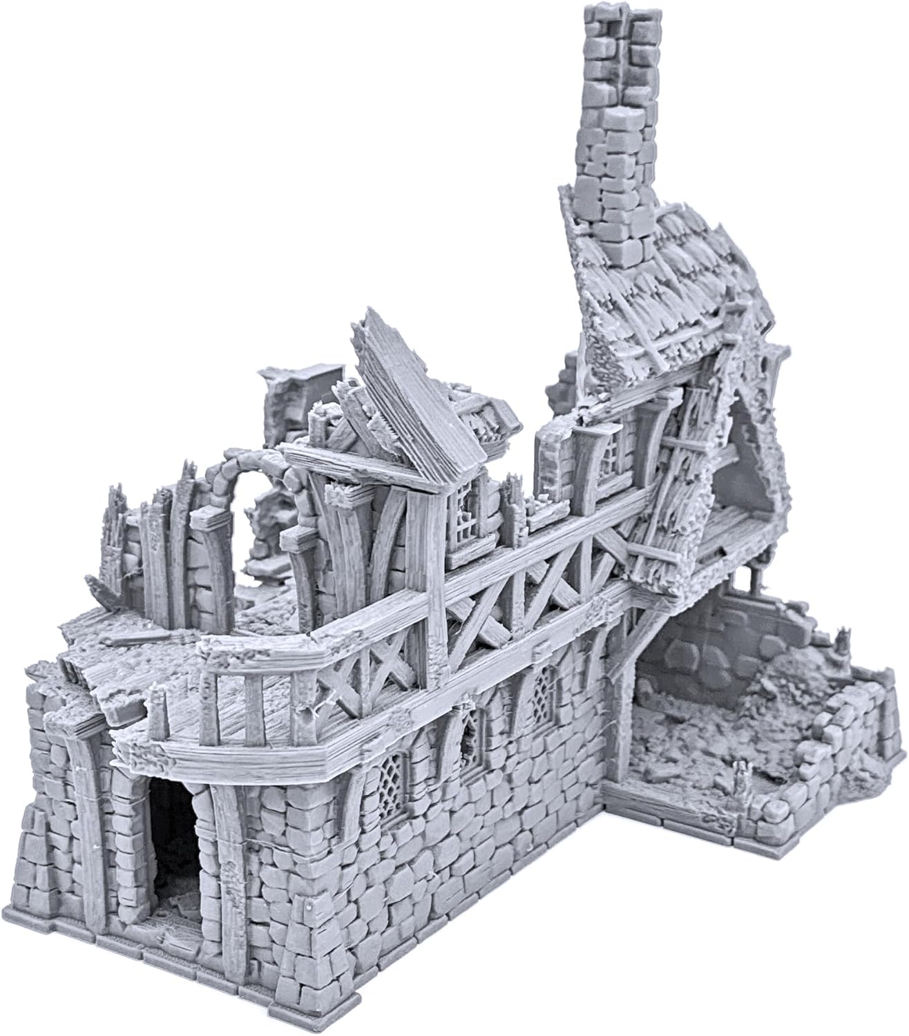 Ruined Port Merchant by Printable Scenery, 3D Printed Tabletop RPG Scenery and Wargame Terrain 28mm Miniatures