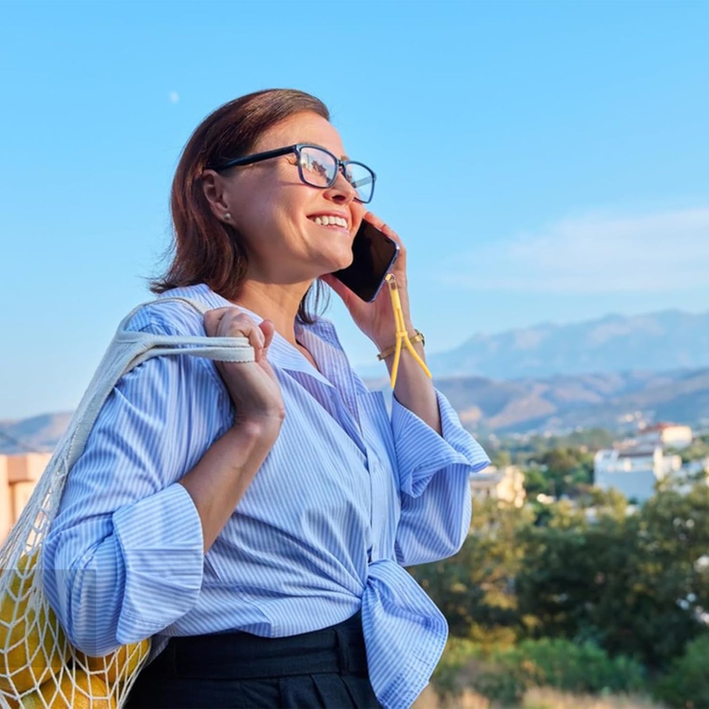 2 Pack Phone Lanyard,2×Phone Wrist Strap,4×Tether Tabs,Universal Cell Phone Multifuctional Patch Polyester Lanyards,Cell Phone Hand Strap for Women and Men(blue+yellow)