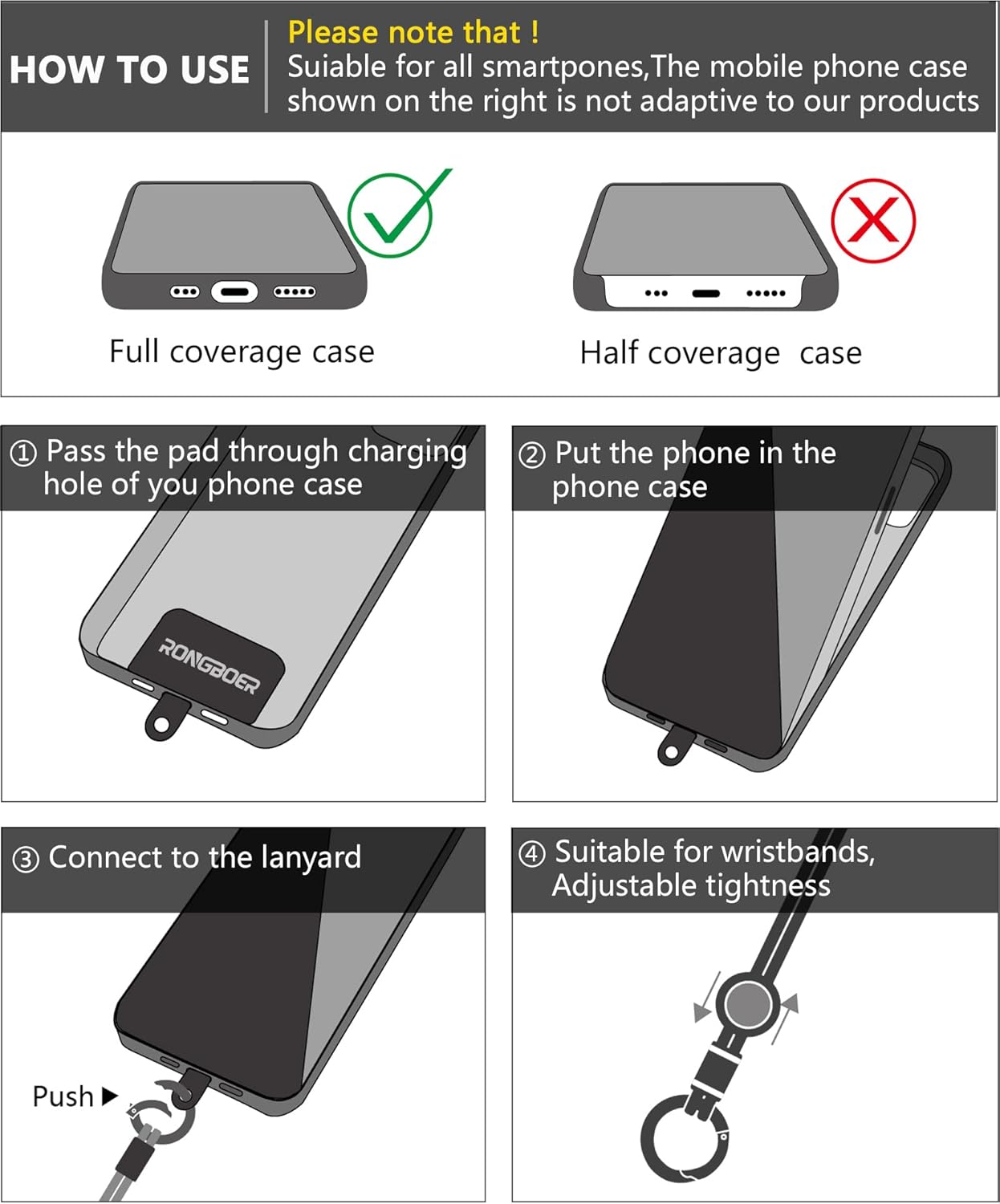 Cell Phone Lanyard Wrist Strap - Phone & Camera Wrist Strap, Short Lanyard for Keys, Jungle Green