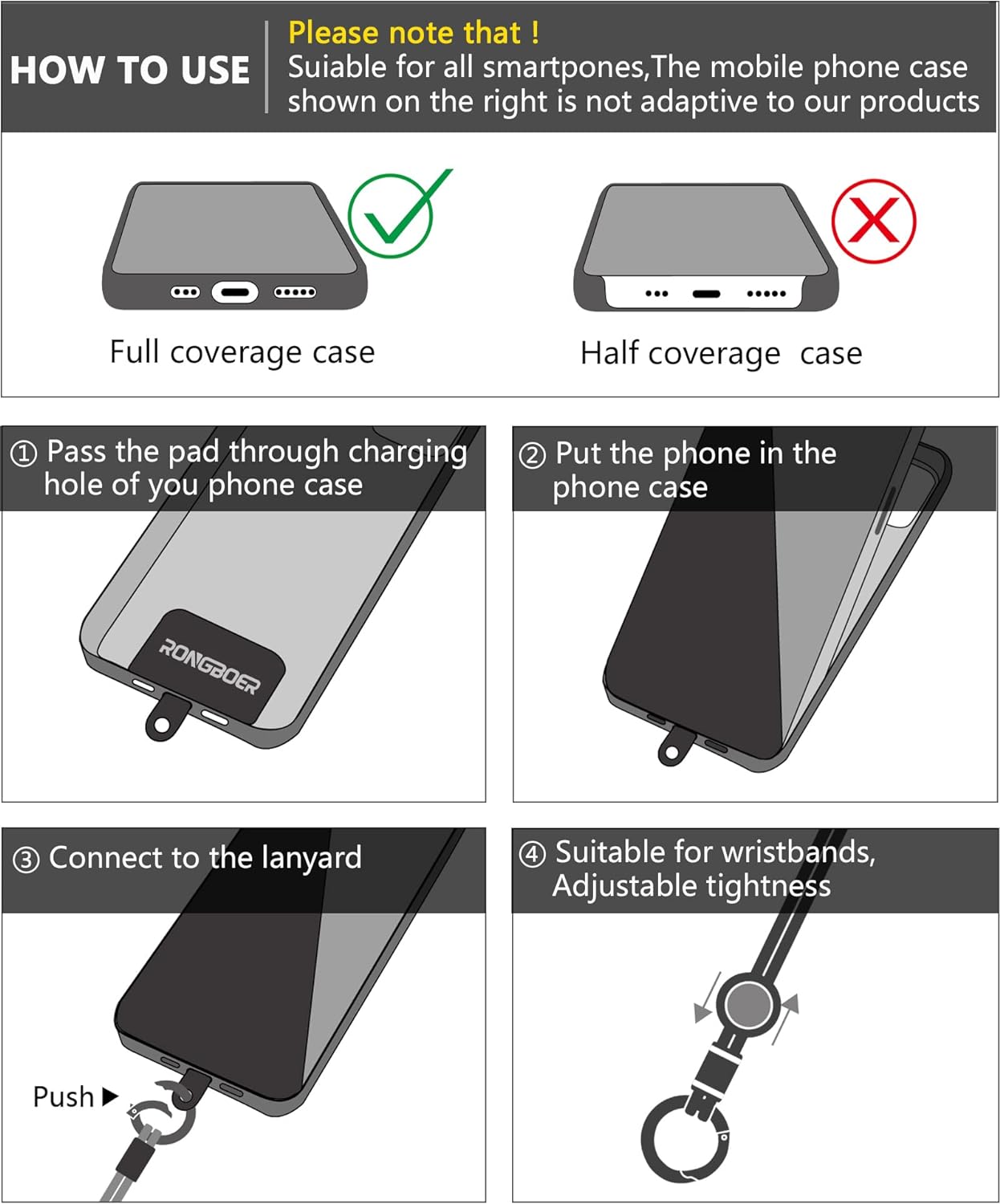 Cell Phone Lanyard - Wrist Strap for Women, Phone Bracelet, Camera Wrist Lanyard, Short Wrist Lanyard for Keys, Keychain Lanyard - Purple Blue