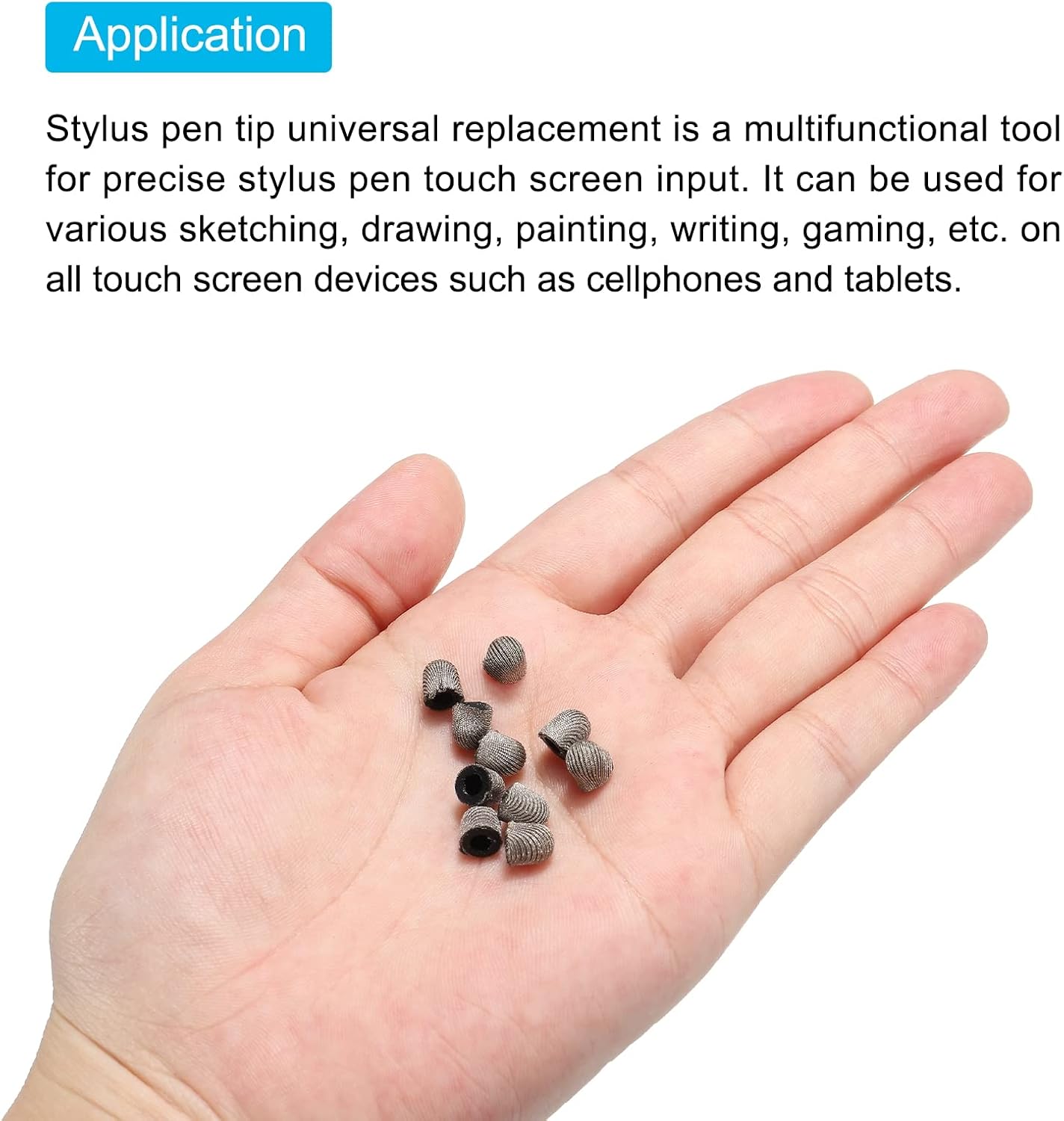 MECCANIXITY 12pcs 5mm Stylus Pen Fine Tips Conductive Fiber Capacitive Touch Screen Pens Tip Universal Replacement