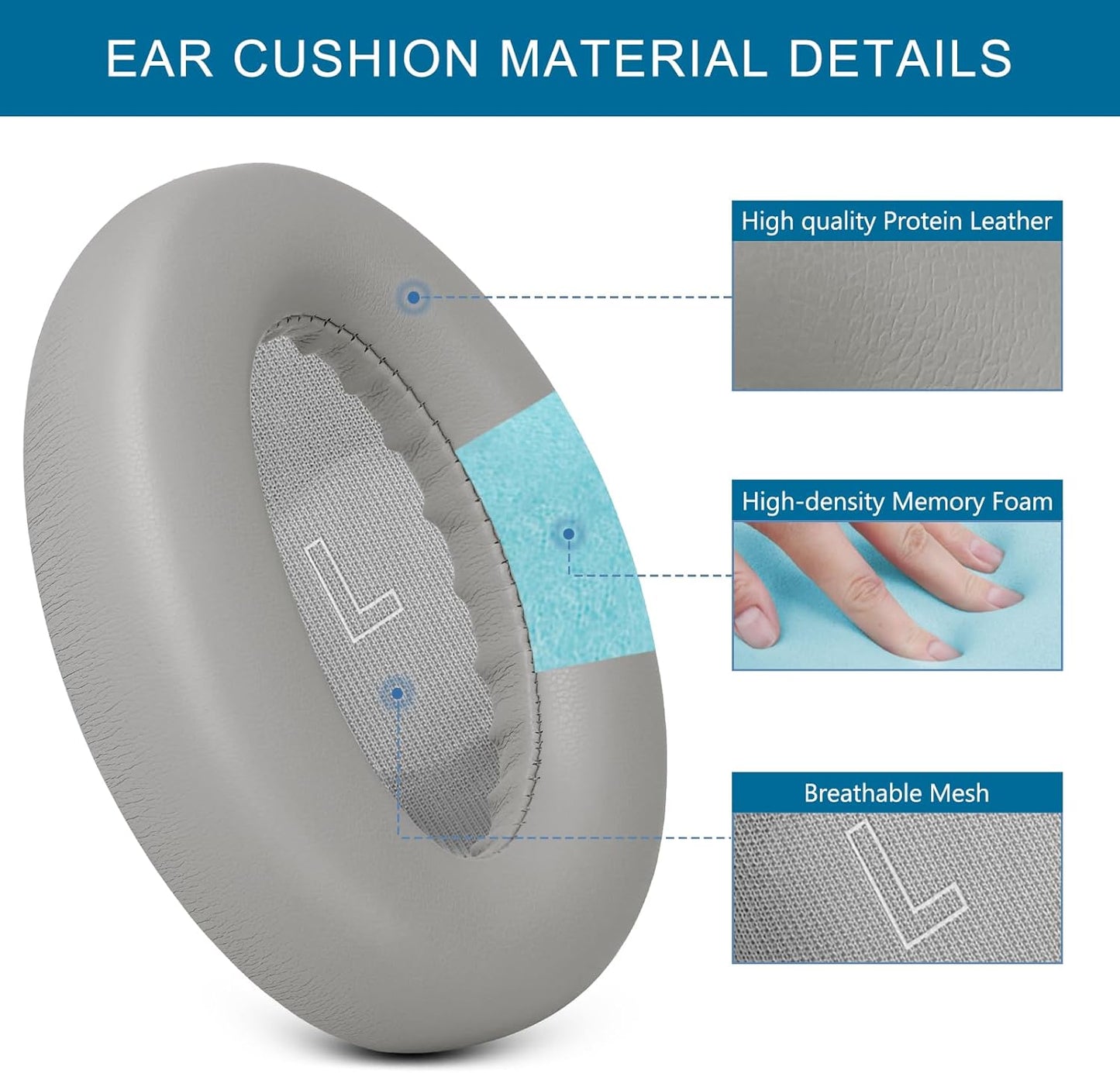 GEVO Earpads Replacement for Bose QuietComfort Ultra (QC Ultra), Replacement Ear Pads with Upgraded Comfortable Protein Leather and Memory Foam,Sandstone