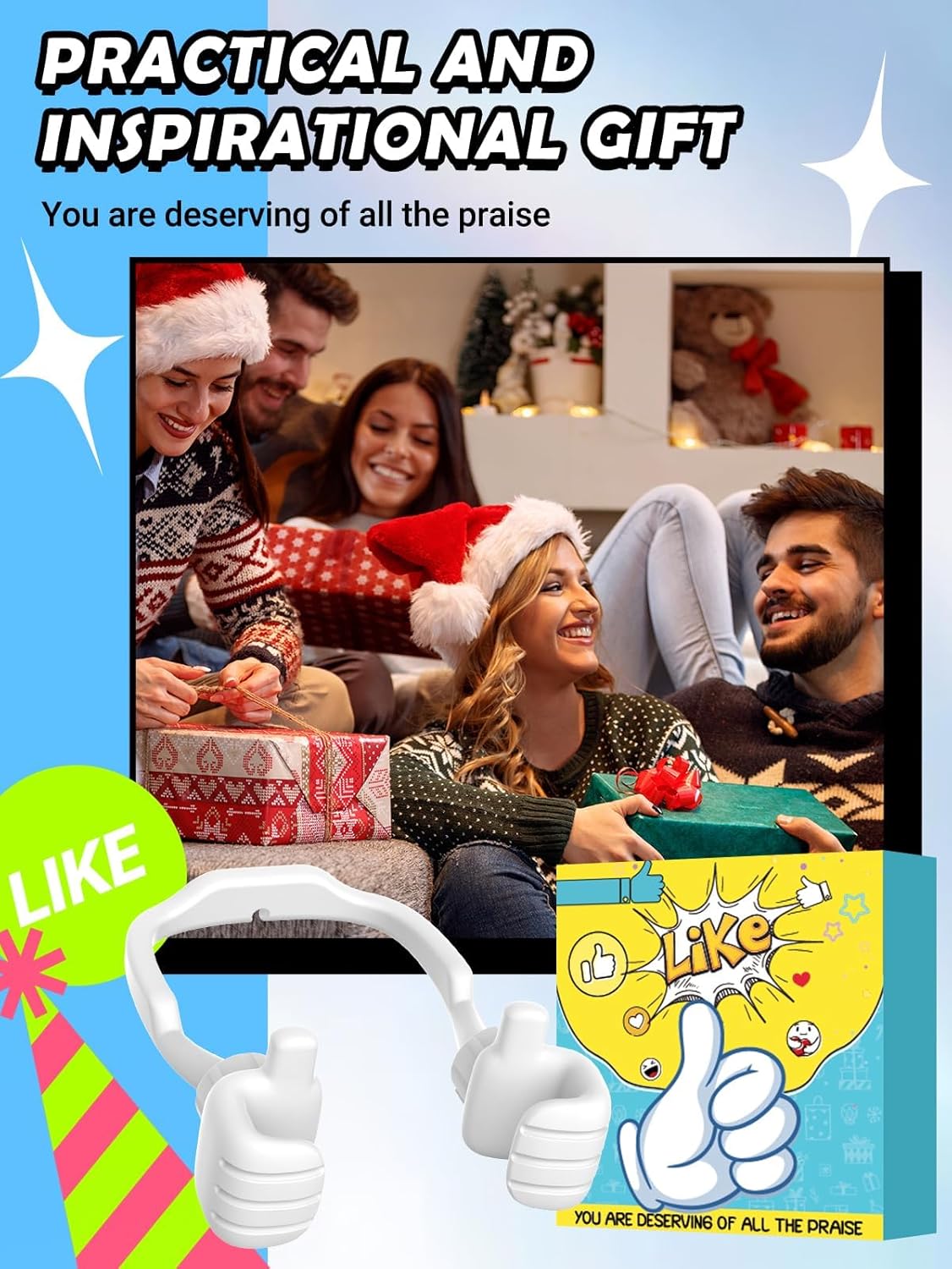 Cell Phone Stand Thumbs Up Lazy Phone Stand - 2 Pack Phone Holder 2025 College Graduation Gifts for Her Him Cellphone iPhone Stand for Desk Birthday Gifts for Teens Girls Boys Adults Women Men Wife