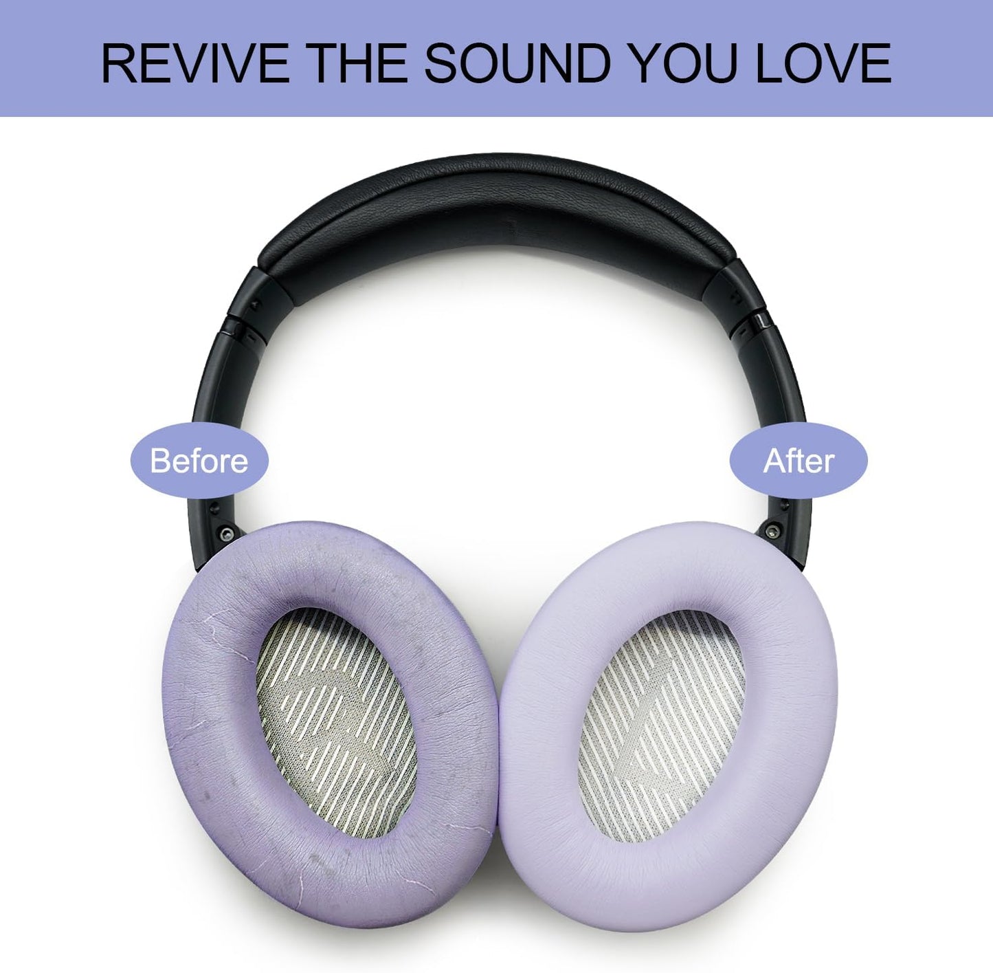 Premium Replacement Ear Pads for Bose QC35 & QC35ii Headphones Made by GEVO - Comfortable Adaptive Memory Foam and Extra Durable - Fits QuietComfort 35 & 35ii / SoundLink 1&2 AE | Chilled Lilac