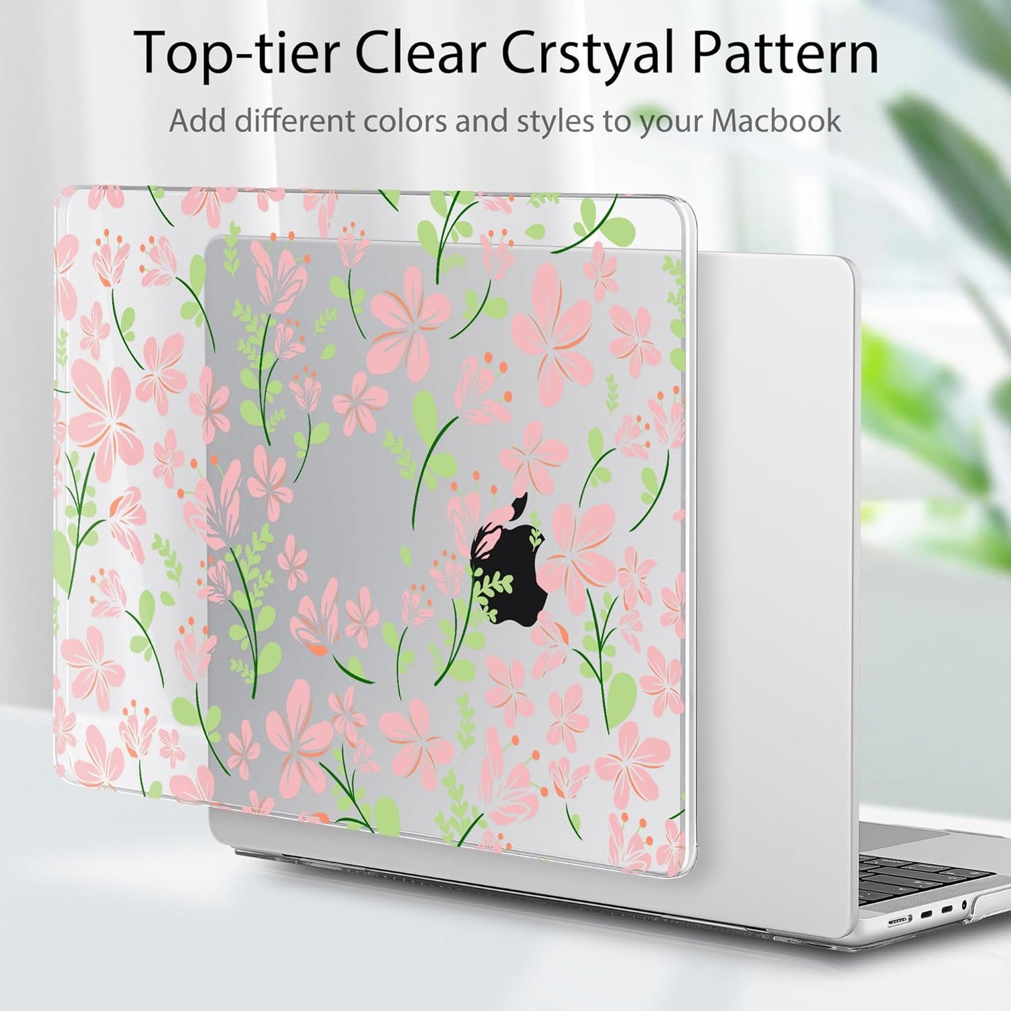 Tuiklol for MacBook Pro 14 Inch Case 2024-2021 Release M4 A3112 A3401 A3185/M3 A2918 A2992/M2 A2779/M1 A2442 Pro/Max,Hard Shell Case with Keyboard Cover & Screen Protector for Touch ID,Unique Flower