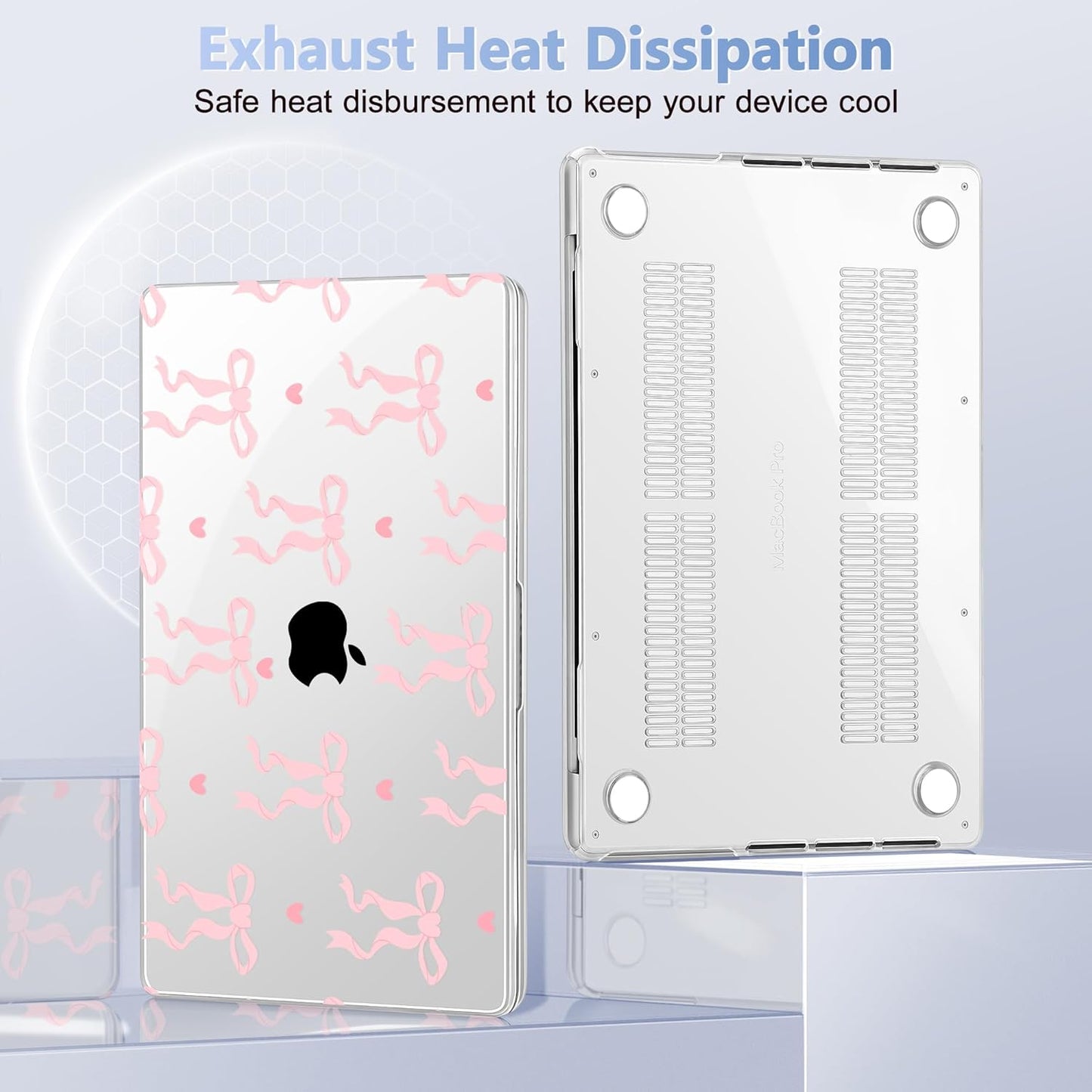 for MacBook Pro 16 inch Case 2021 2022 2023 2024 Release A3186 A3403 M4 A2991 M3 A2780 M2 A2485 M1 Pro/Max, Hard Shell Case with Screen Protector & Keyboard Cover, Bow