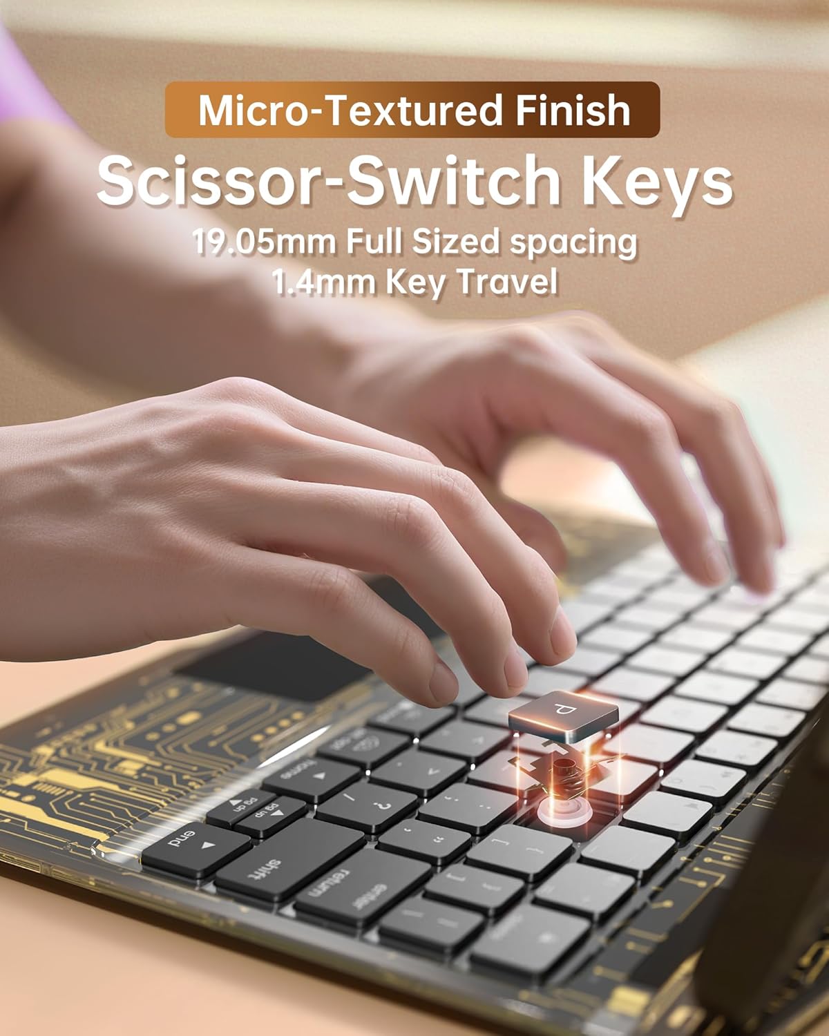 Intermerge Clear Keyboard Case for iPad Air 13" (M3/M2, 2025/2024) & Pro 12.9" (2022-2018) - 360° Rotatable Trackpad, RGB Backlit Keyboard, Pencil Holder, Power Indicator, Type-C, Shadow Pulse