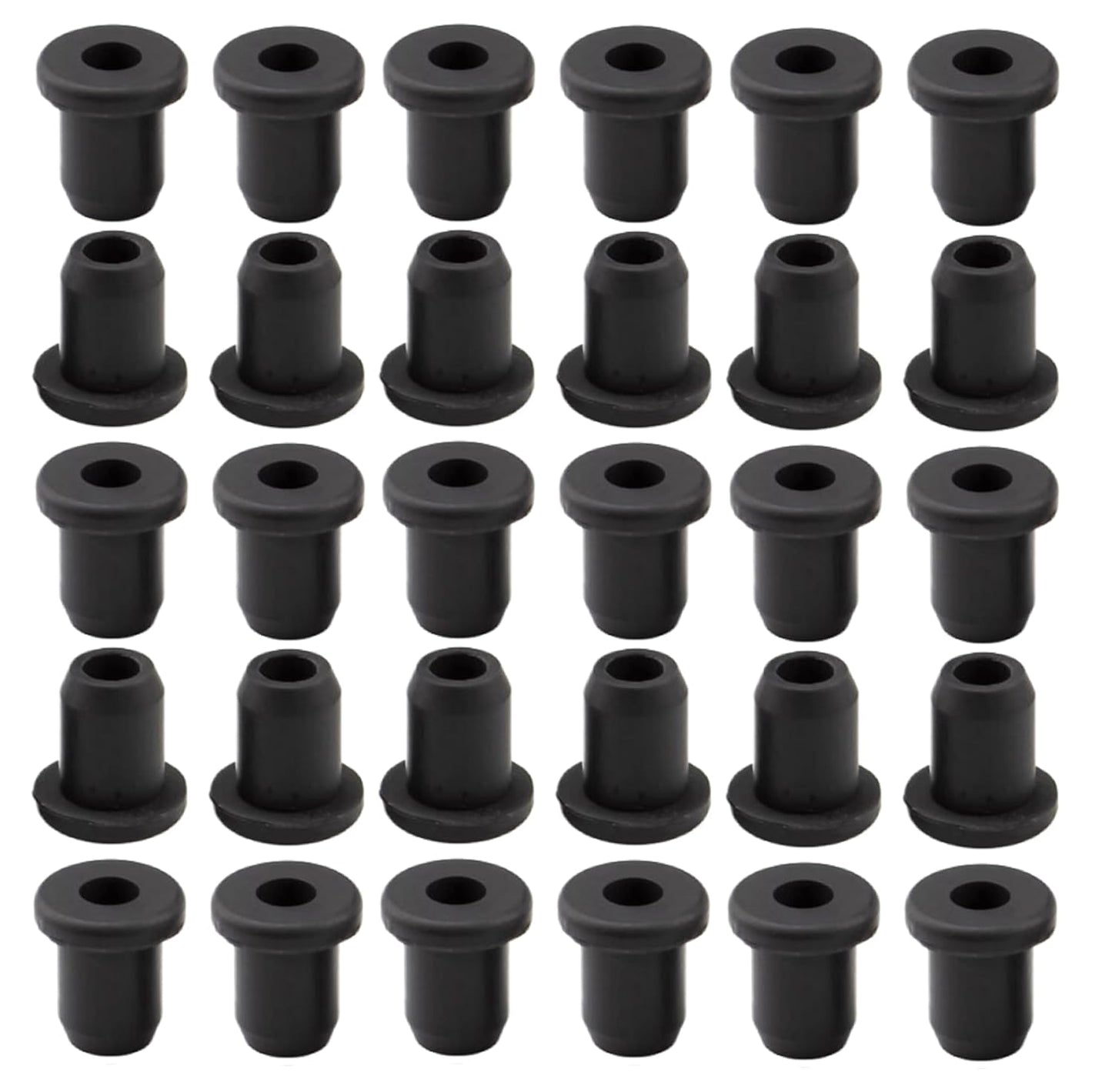 30 pcs 1/4" Drill Hole，1/8" ID Black Silicone Top hat Rubber Grommets for Wiring，Automotive，Firewall，Hole Plug，Desk，Screw，Water and Gas Pipe，Drain，House Siding，Cable Bushing，Glass，Wire Plug