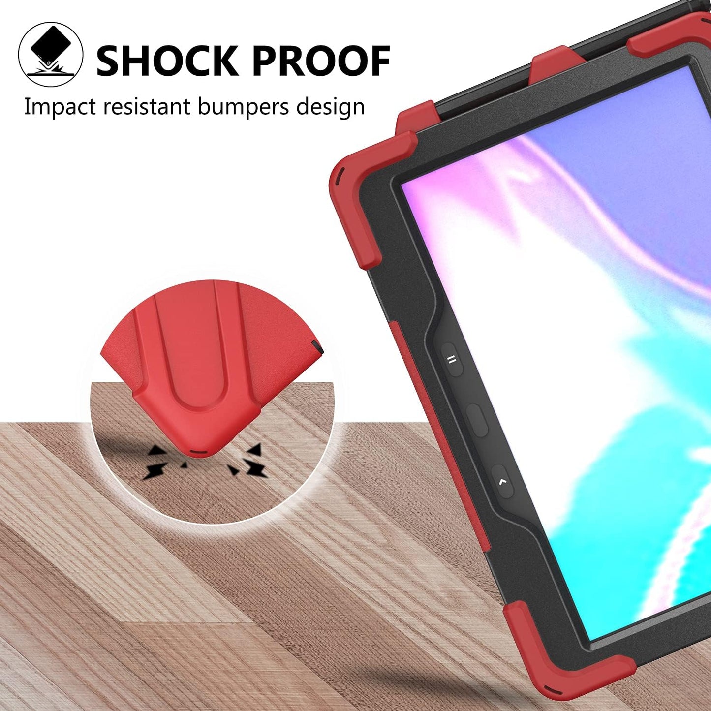 rantice Compatible with Samsung Galaxy TAB Active PRO 10.1 inch/Tab Active4 PRO Case, Heavy Duty Rugged Shockproof Drop Protection Case, Hand Strap&Shoulder Strap for SM-T540/T547/T630/T638 (Red)