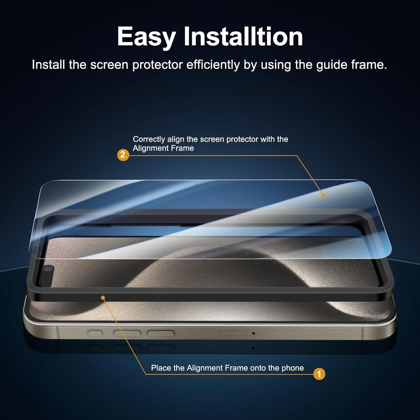 NEW'C 3 Pack Designed for iPhone 15 Pro Max Screen Protector (6.7 inches),Enhanced Tempered Glass Protection with easy installation tool included,Ultra Resistant