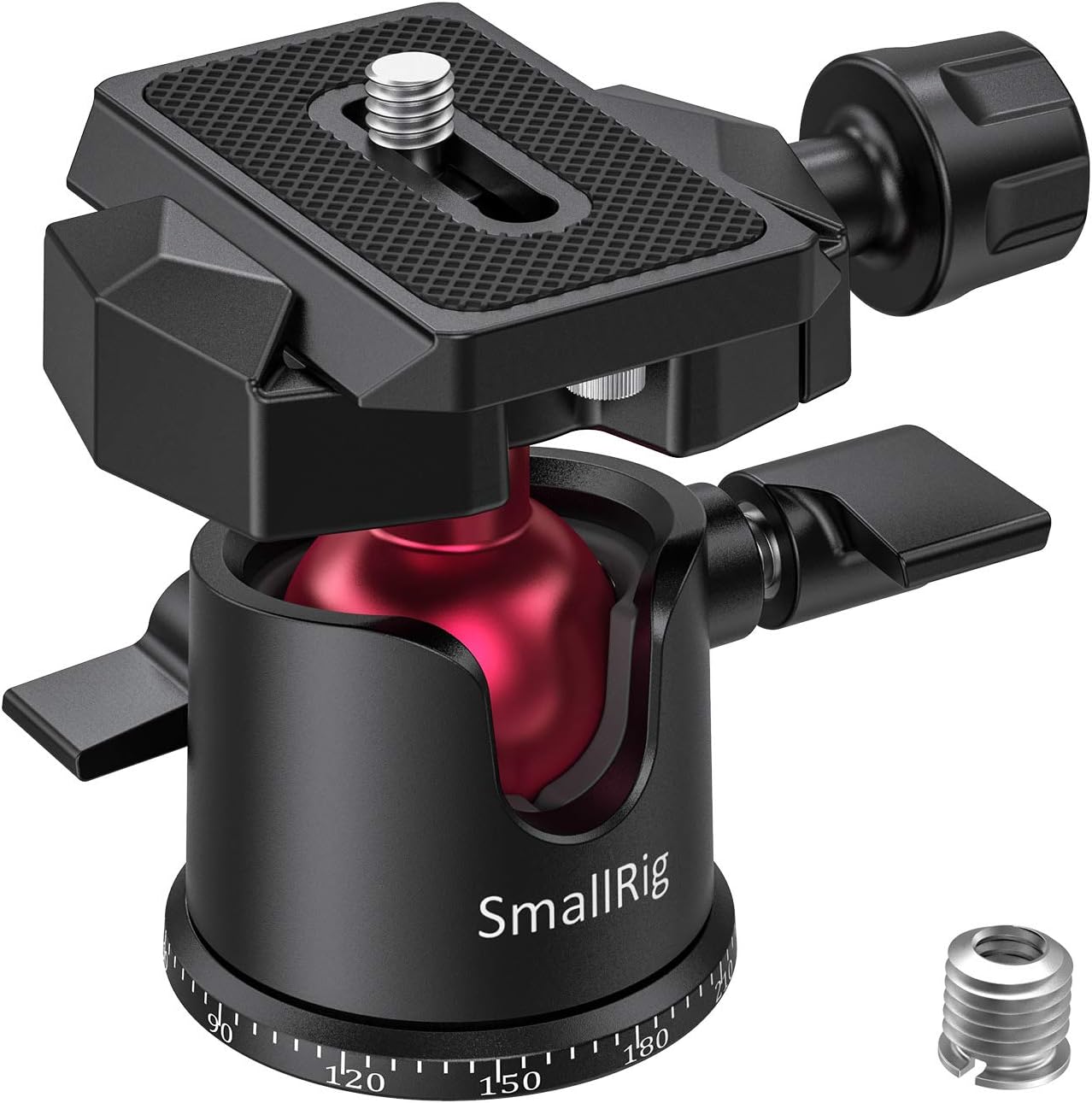 SmallRig Mini Ball Head, Tripod Head Camera 360° Panoramic with 1/4" Screw 3/8" Thread Mount and Quick Release Plate Metal Ball Joint for Monopod, DSLR, Phone, Gopro, Max Load 4.4lbs/2kg - BUT2665