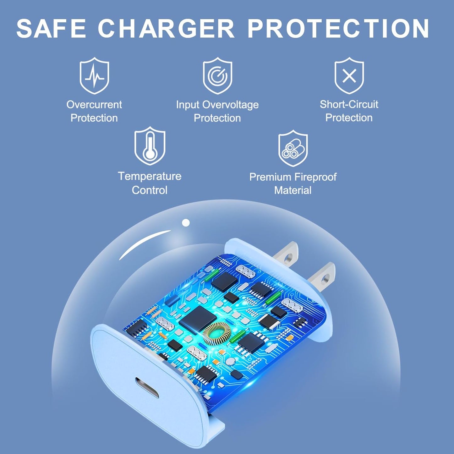 USB C Phone 16 15 Charger Fast Charging,30W Phone 16 15 Pro Max Charger Block &6.6FT Long USB C to C Charging Cable Cord for Phone 16 15/16 15 Pro Max/16 15 Pro/15 Plus/Samsung Galaxy S24 Ultra,Blue