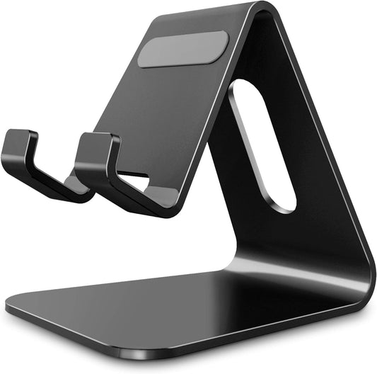 CreaDream Cell Phone Stand, Cradle, Holder, Aluminum Desktop Stand Compatible with Switch, All Smart Phone, iPhone 11 Pro Xs Max Xr X Se 8 7 6 6s Plus SE 5 5s-Black