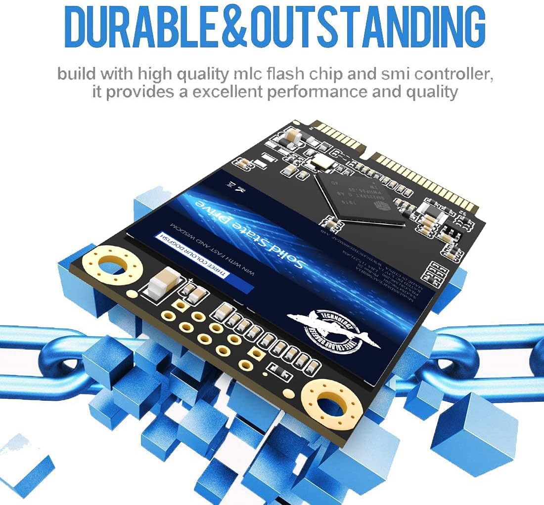 Dogfish mSATA SSD 512GB 3D NAND TLC SATA III 6 Gb/s, mSATA (30x50.9mm) Internal Solid State Drive - Compatible with Desktop PC Laptop - (MSATA 512GB)