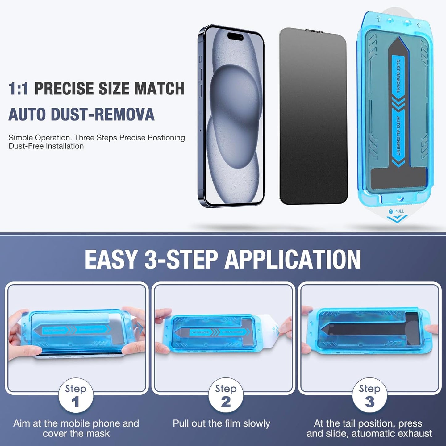 2-Pack Matte Privacy Screen Protector for iPhone 17, iPhone 16 Pro-6.3 inch, Anti-Glare Display Filter, No Bubbles, High Definition Clear, Easy Installation