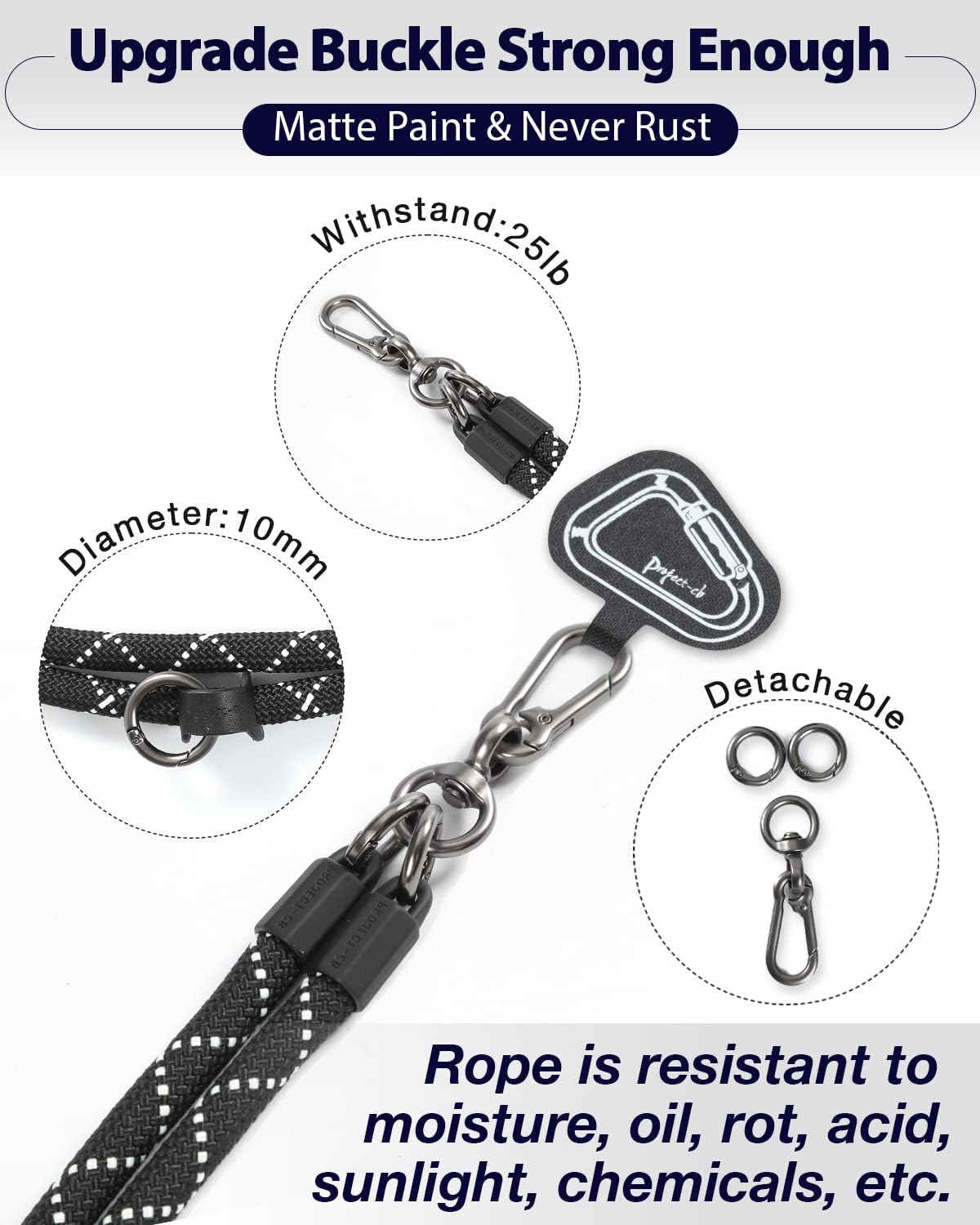 project-cb Cell Phone Lanyard ×1, Tether Tab ×2, Universal Adjustable Phone Strap, Crossbody, Neck Phone Lanyard, Rope Strap