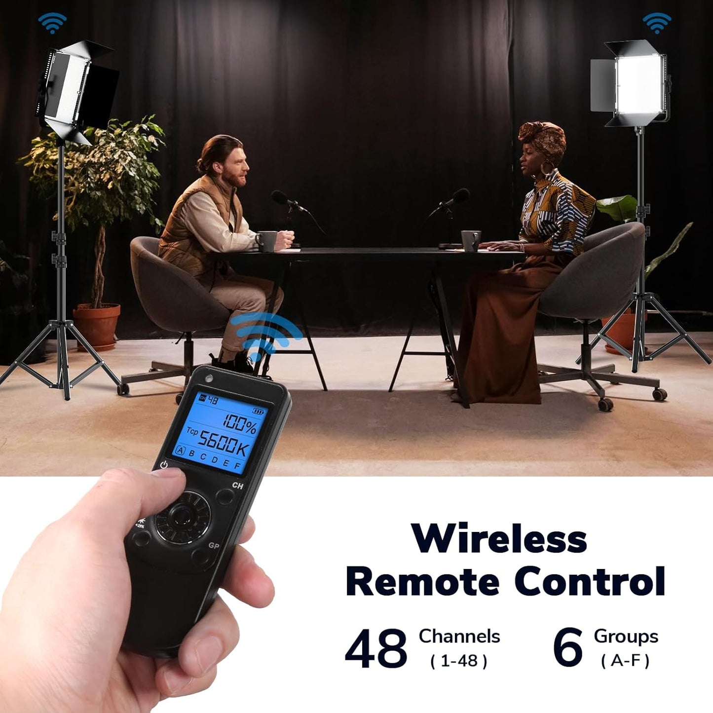 Pixel K80 Bi Color Photography Lighting with Remote, 2-Pack 45W 3200K-5600K Dimmable LED Video Light, Panel Light for Studio/Gaming/Streaming/YouTube/Videography/Film/Video Recording