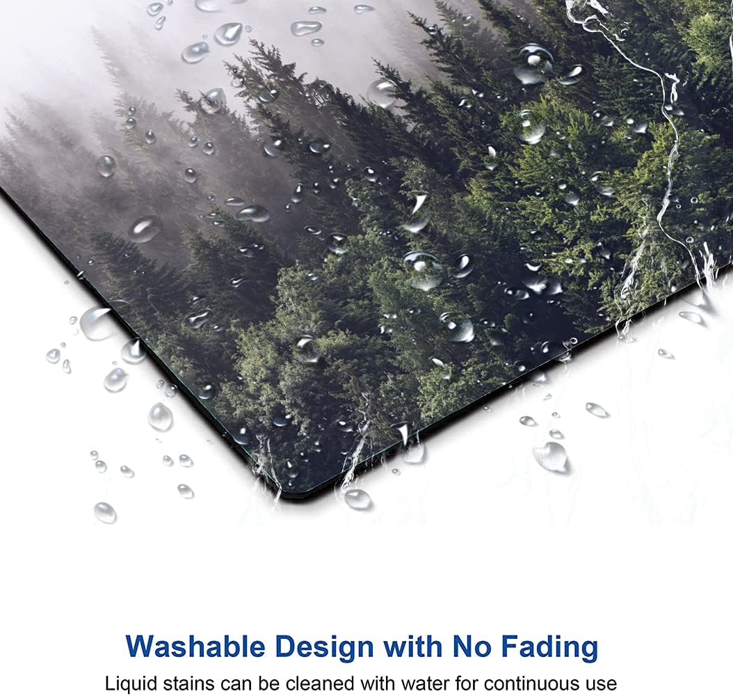 Misty Forest Mouse Pad, Natural Landscape Mouse Pad Custom Design, Square Waterproof Mouse Pad Non-Slip Rubber Base MousePads for Office Laptop, 9.5x7.9x0.12 in Inch
