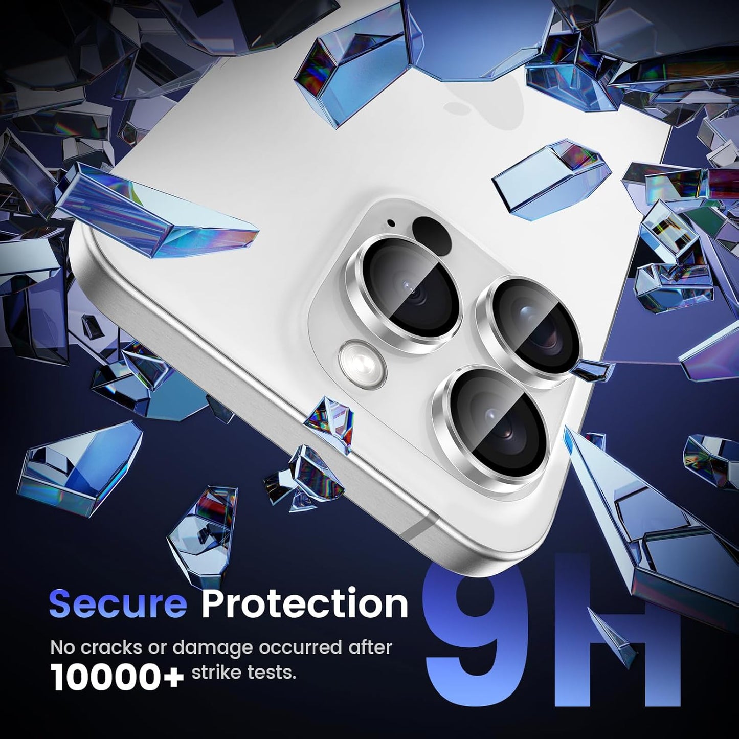 Tensea Camera Lens Protector Compatible for iPhone 16 Pro Max/16 Pro/14 Pro Max/14 Pro, Metal Aluminum Alloy Tempered Glass Cover Camera Screen Protector Accessories, Case Friendly