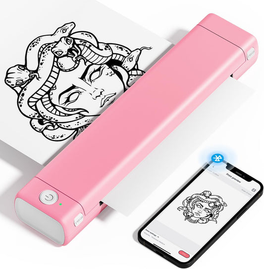 Phomemo Portable Printers Wireless for Travel, M08F Thermal Bluetooth Printer Support for 8.5"x11" US Letter, Small Inkless Printer Compatible with iOS, Android, Laptop for Car, Office, Home