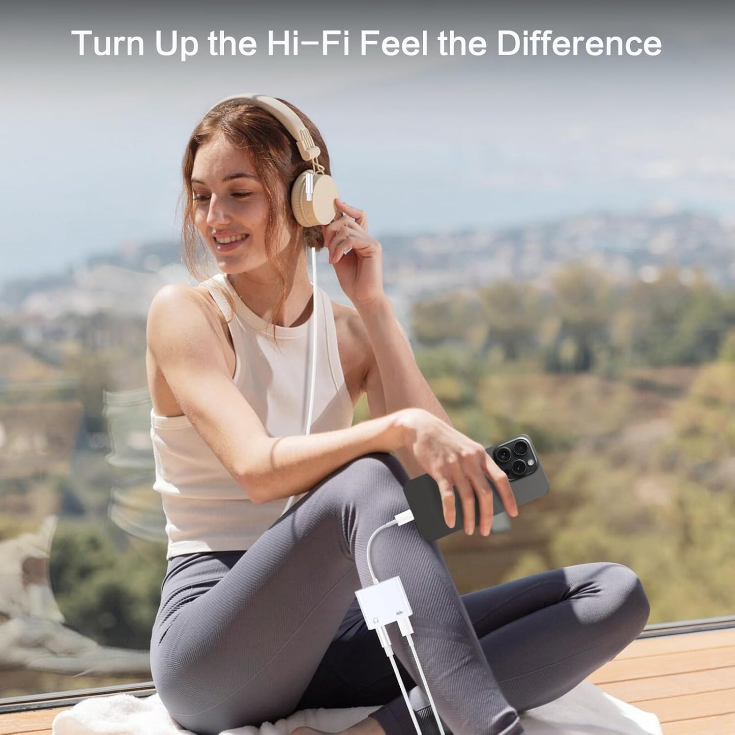 [Apple MFi Certified] 2-in-1 Charging & Audio Adapter for iPhone, Lightning to 3.5mm Headphone Jack Dongle Splitter, Supports Hi-Res Lossless Sound, Compatible with iPhone 14/13/12/11/XS/XR/8/7 5Pack