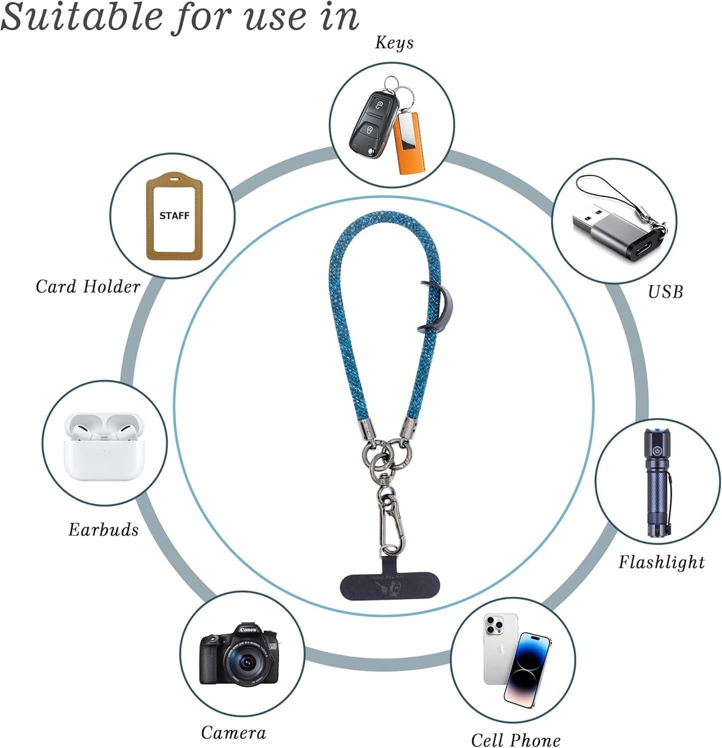 Cell Phone Wrist Strap Phone Lanyard Wrist Phone Wristlet Lanyard Hand Wristlet Strap (Camo Blue)