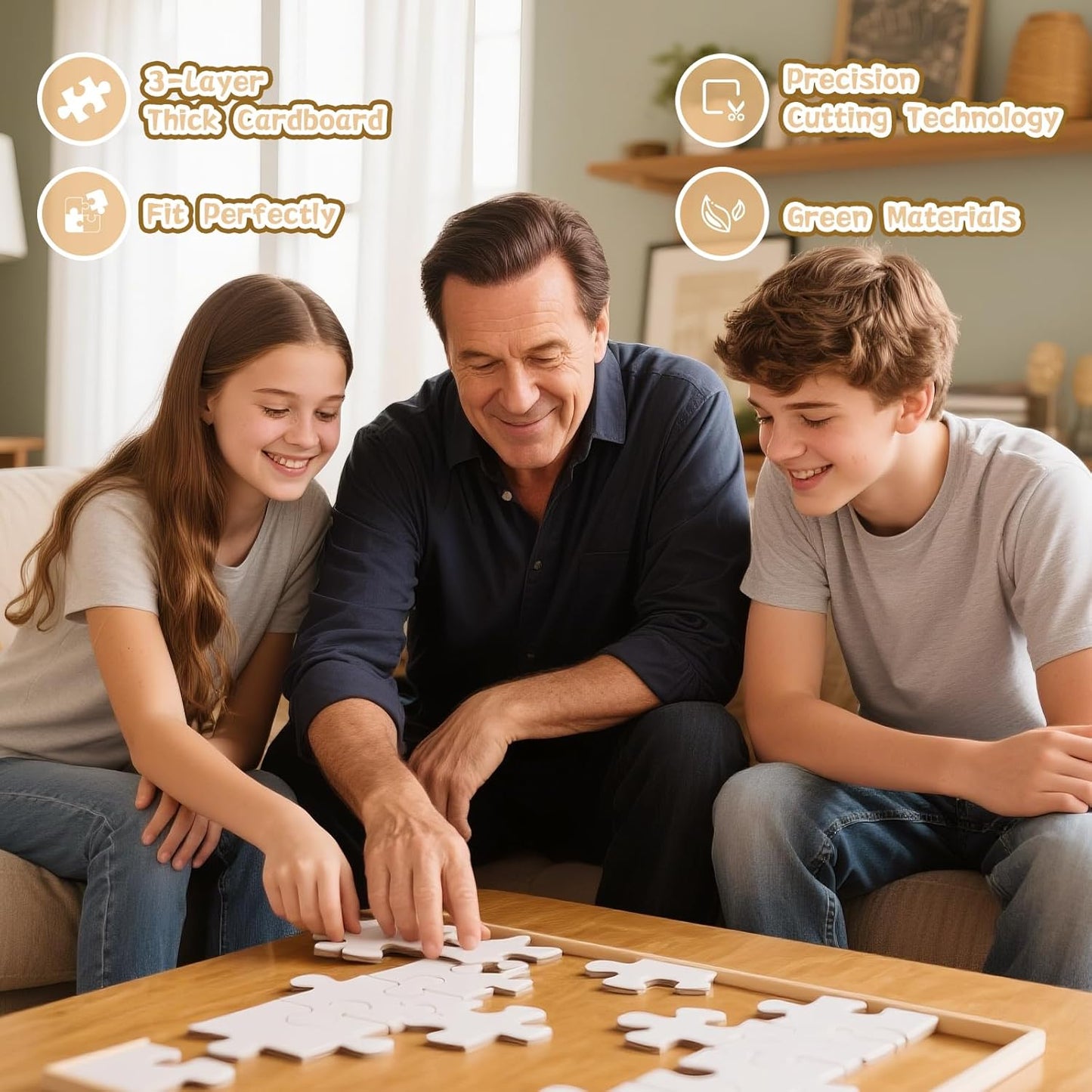 Personalized Puzzle Gifts for Fathers Day, Custom Photo Puzzle for Dad from Daughter Son Kids, Dad Gifts for Husband from Wife, Customized Presents for Father's Day Birthday Christmas